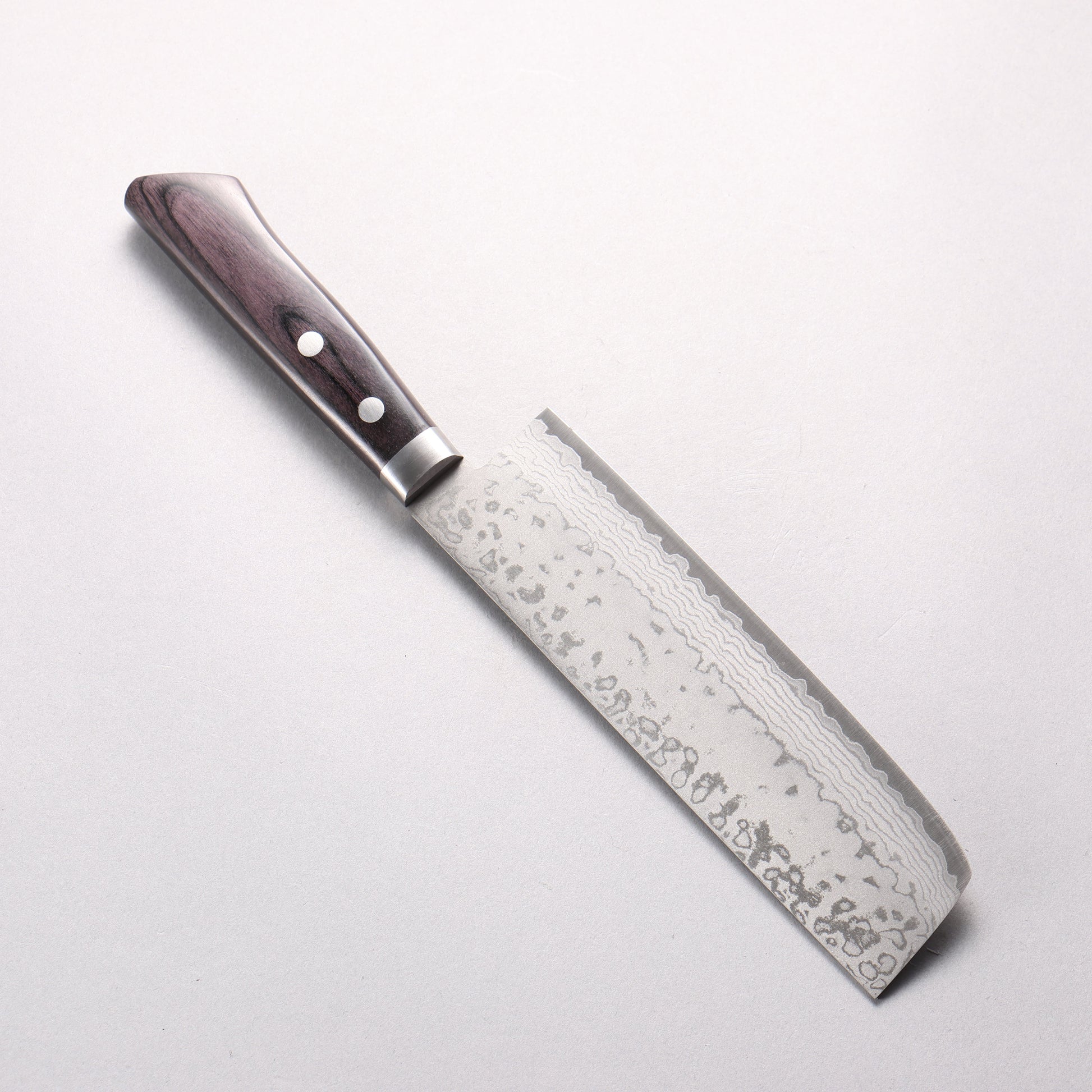 訓平 彩流（さいりゅう） V金10号 ダマスカス 薄刃包丁 165mm 黒合板柄