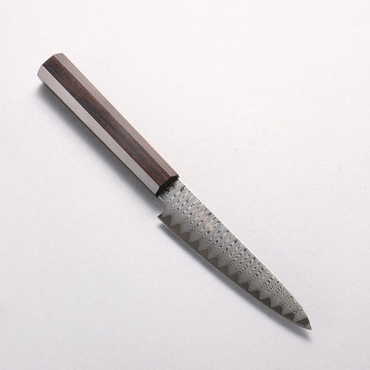 寛丈 V金10号 ダマスカス ラダーパターン ペティーナイフ 120mm 黒檀柄