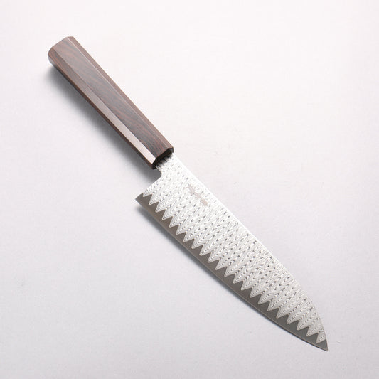 寛丈 V金10号 ダマスカス ラダーパターン 三徳包丁 180mm 黒檀柄