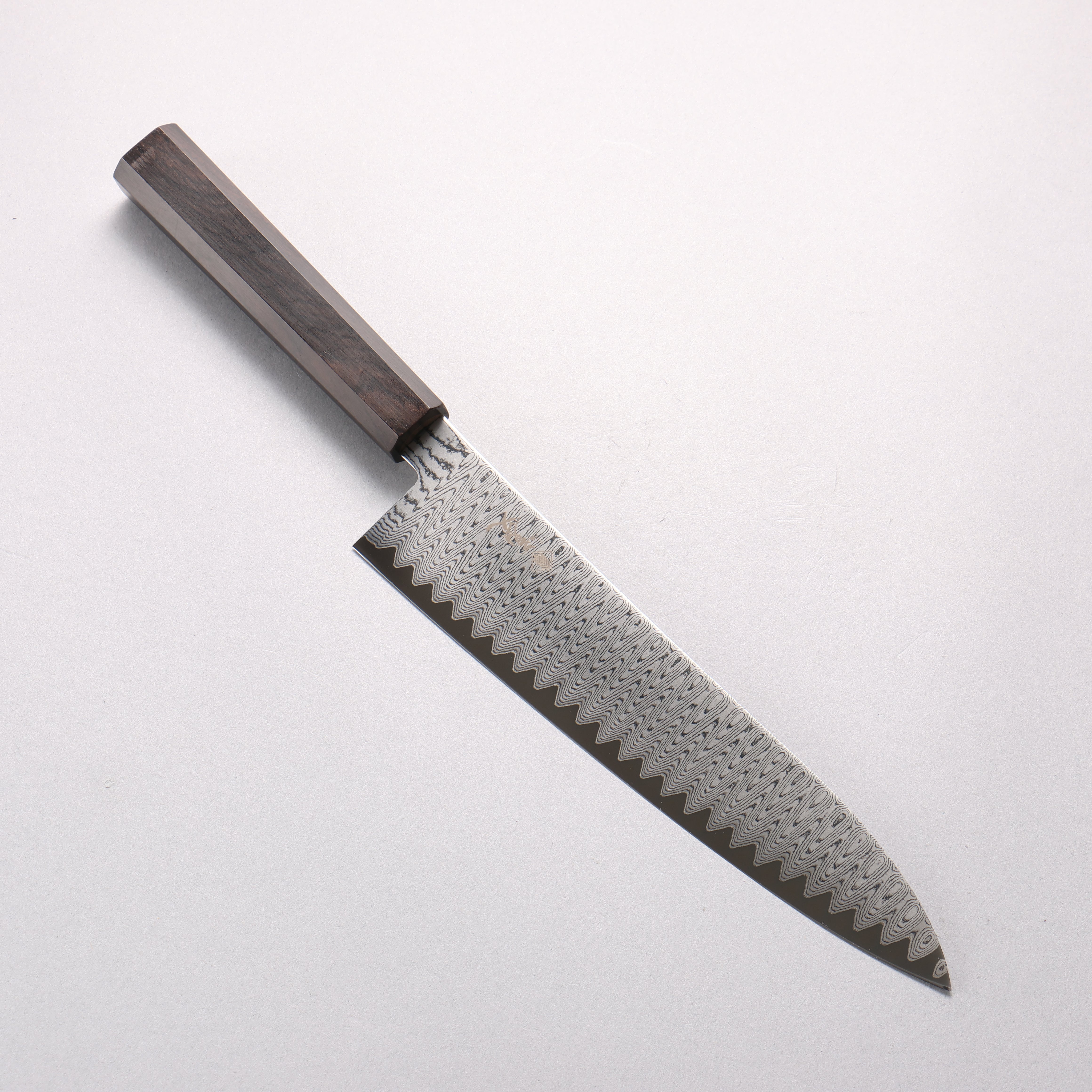 寛丈 V金10号 ダマスカス ラダーパターン 牛刀包丁 210mm 黒檀柄