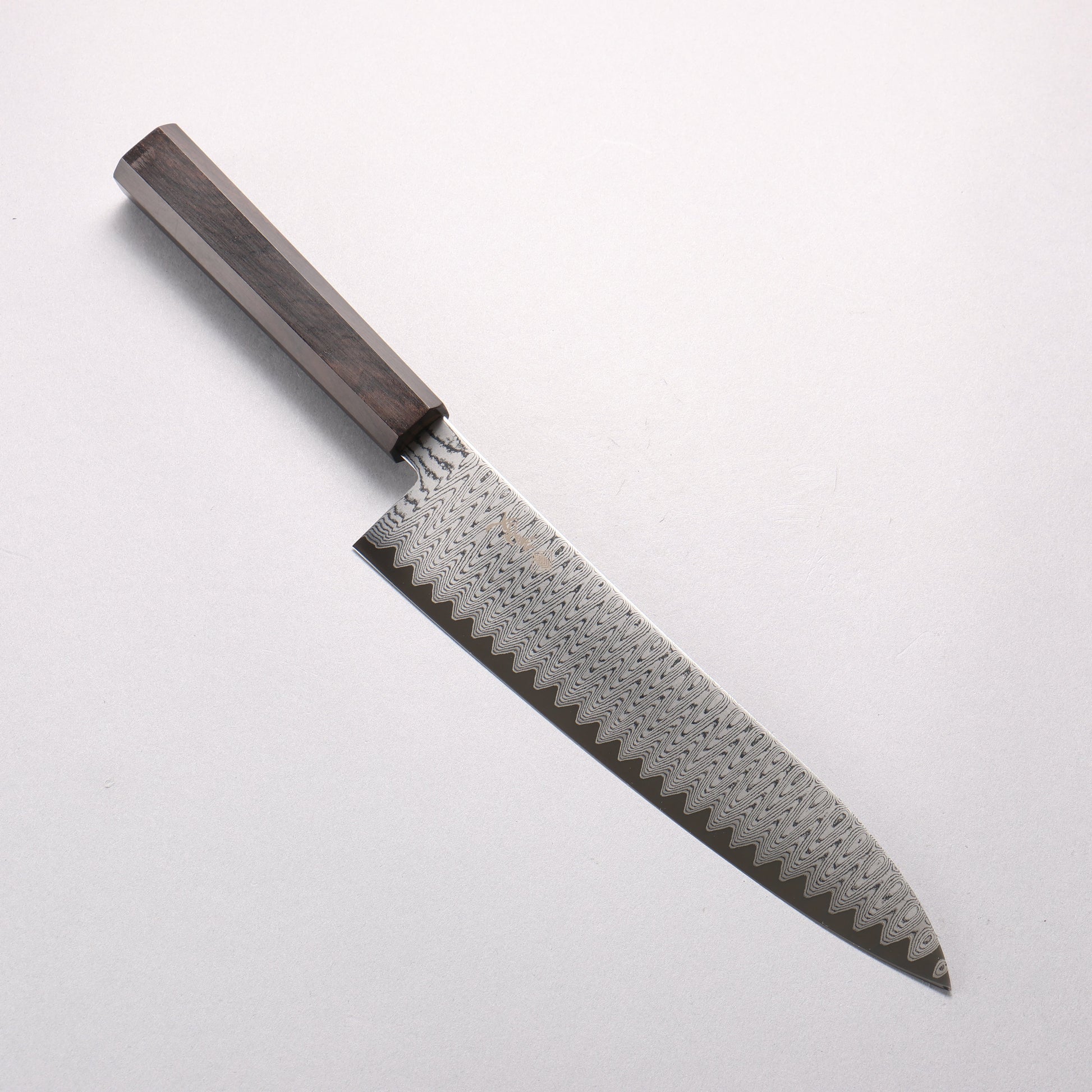 寛丈 V金10号 ダマスカス ラダーパターン 牛刀包丁 210mm 黒檀柄