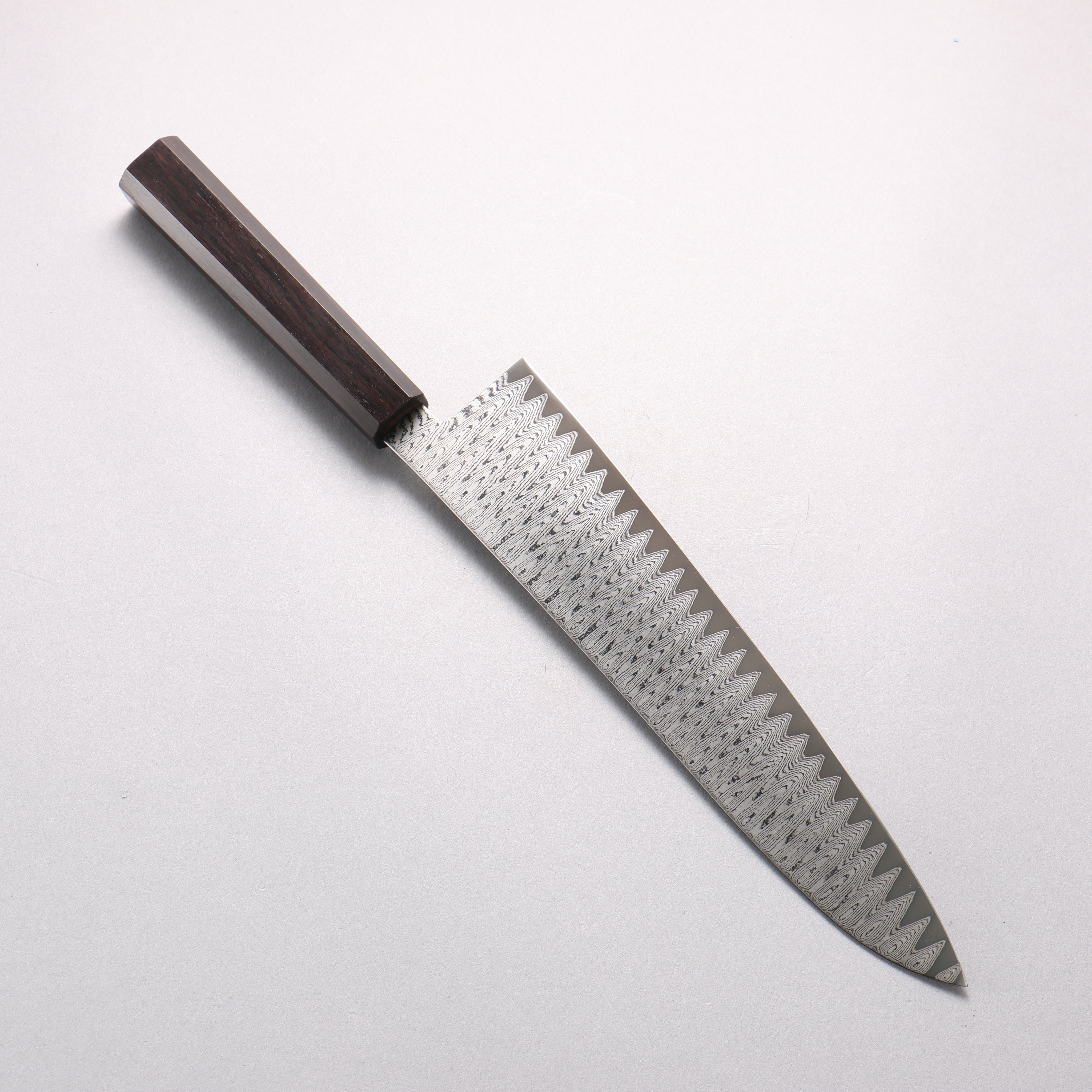 寛丈 V金10号 ダマスカス ラダーパターン 牛刀包丁 240mm 黒檀柄