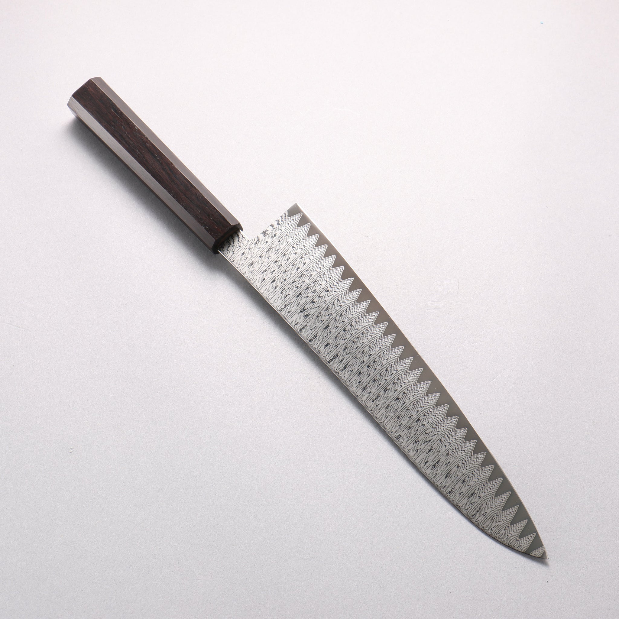 寛丈 V金10号 ダマスカス ラダーパターン 牛刀包丁 240mm 黒檀柄