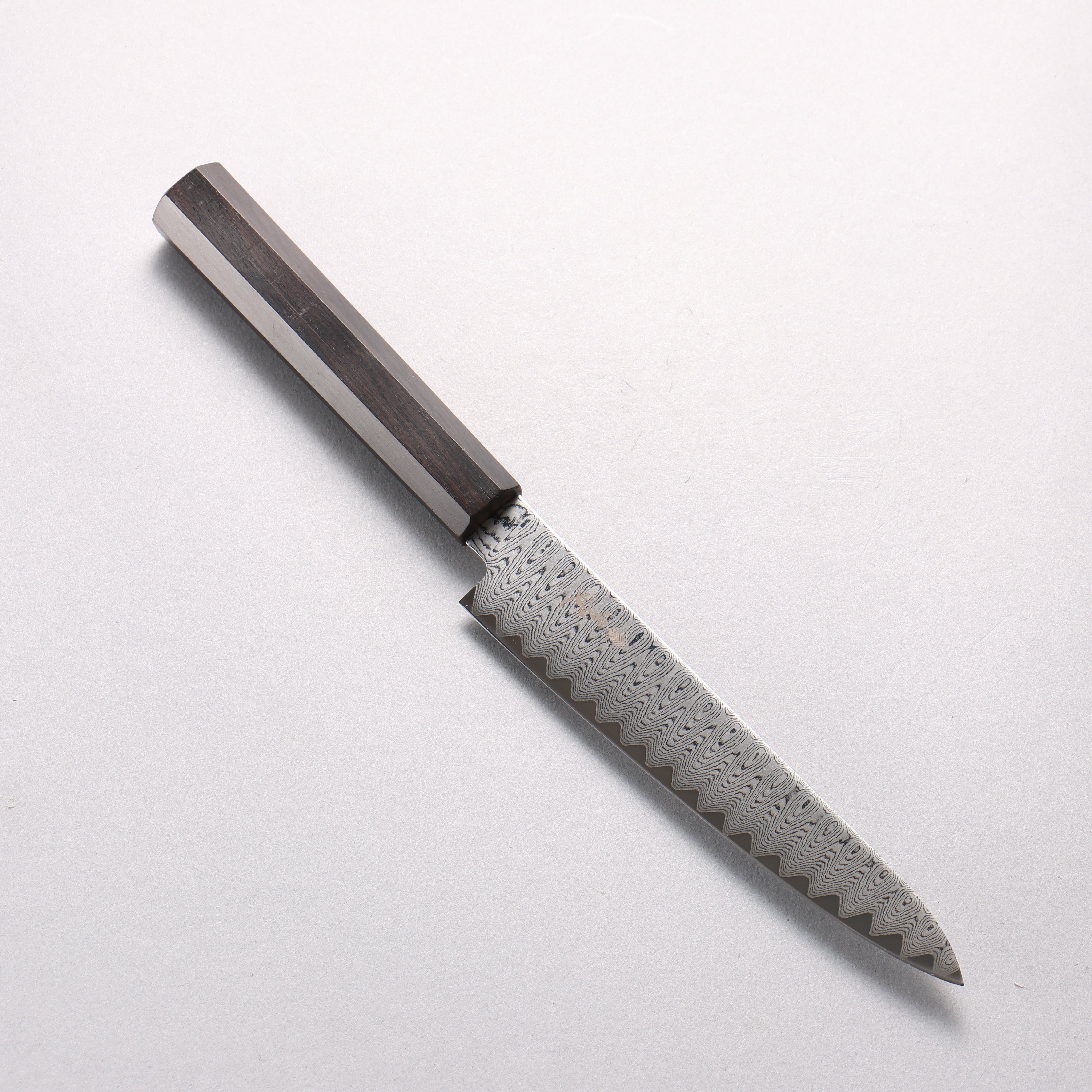 寛丈 V金10号 ダマスカス ラダーパターン ペティーナイフ 150mm 黒檀柄