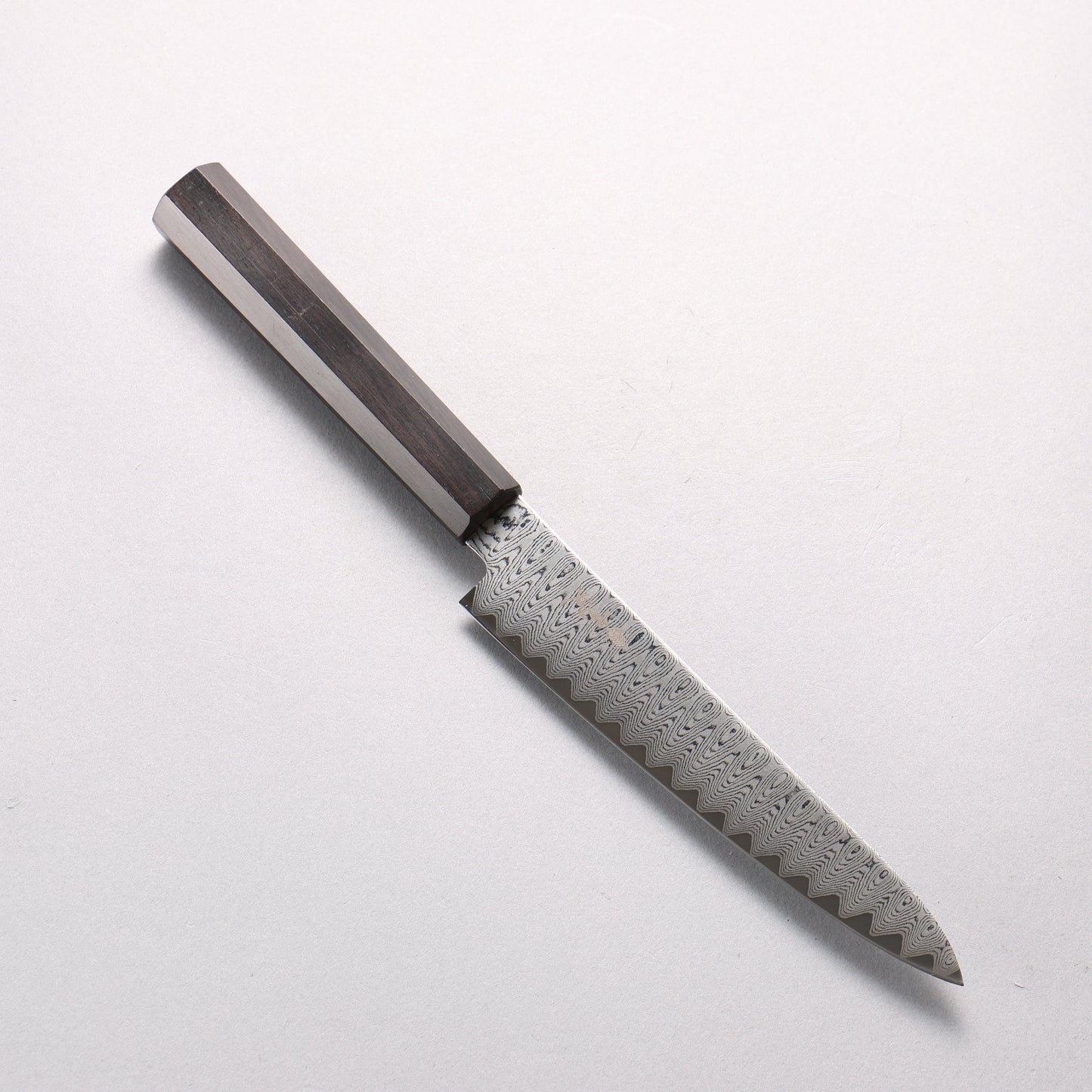 寛丈 V金10号 ダマスカス ラダーパターン ペティーナイフ 150mm 黒檀柄