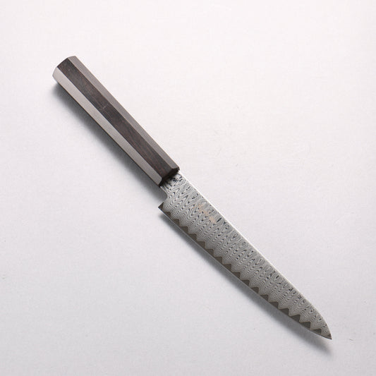 寛丈 V金10号 ダマスカス ラダーパターン ペティーナイフ 150mm 黒檀柄