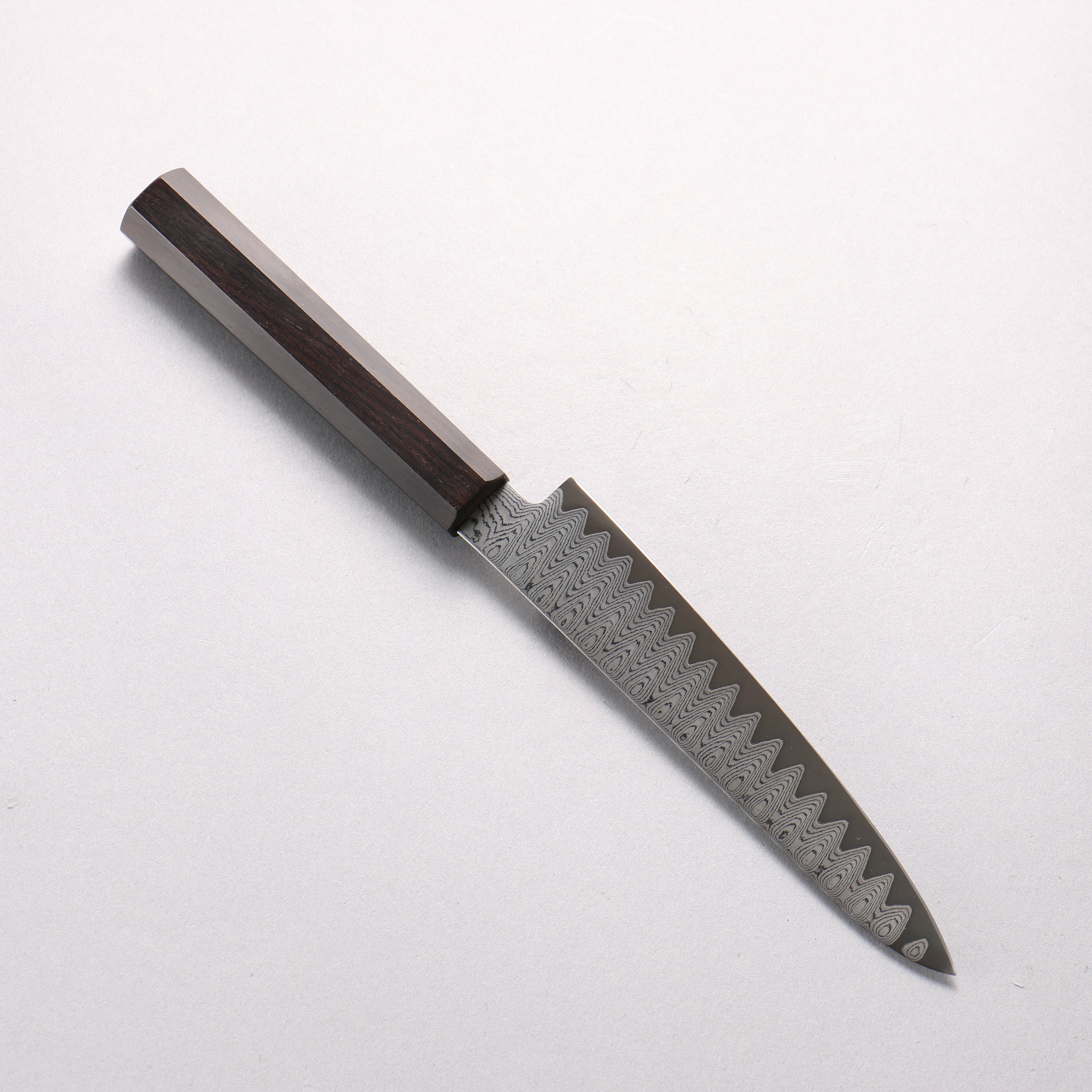 寛丈 V金10号 ダマスカス ラダーパターン ペティーナイフ 150mm 黒檀柄