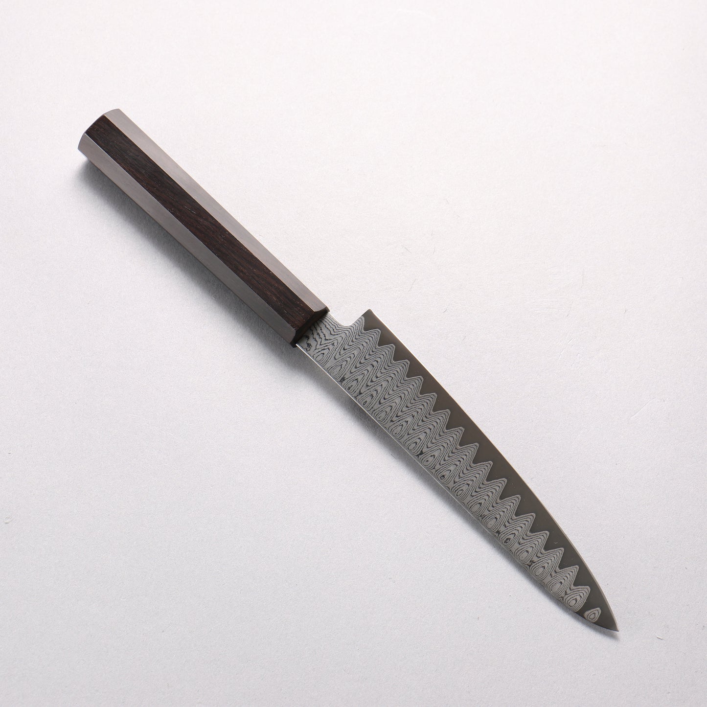 寛丈 V金10号 ダマスカス ラダーパターン ペティーナイフ 150mm 黒檀柄