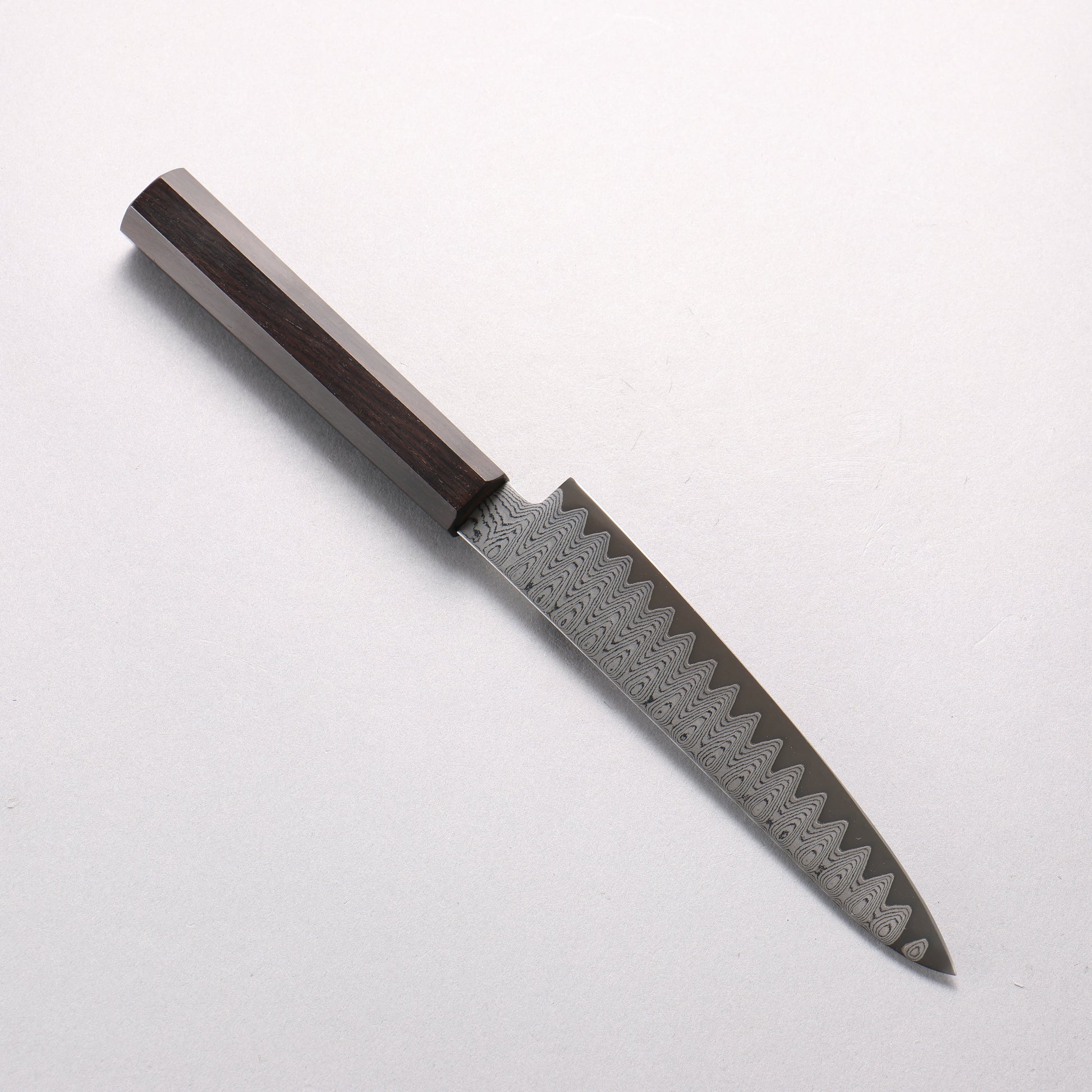 寛丈 V金10号 ダマスカス ラダーパターン ペティーナイフ 150mm 黒檀柄