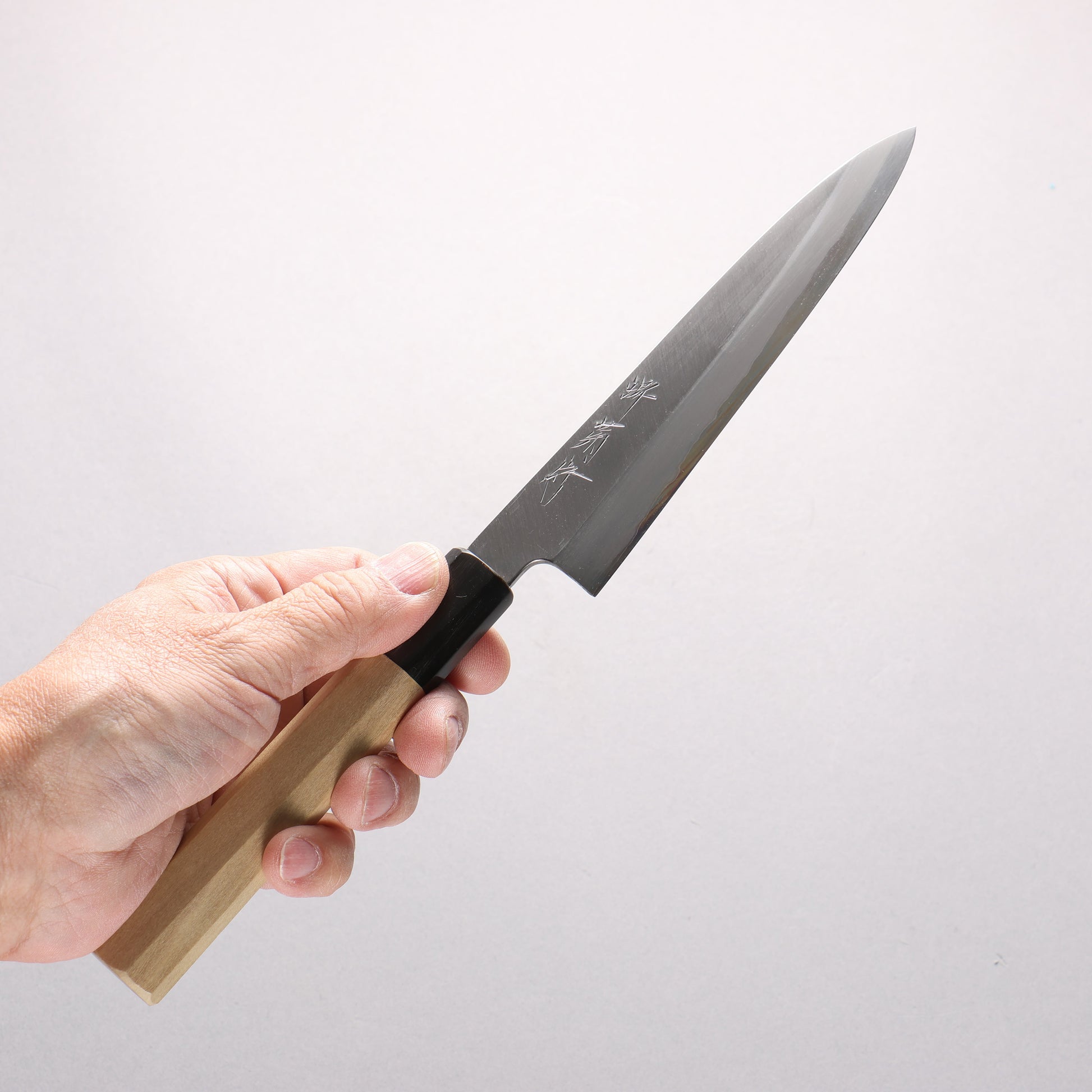 堺 菊守 白一鋼 ペティーナイフ 150mm 朴 (口輪：水牛)柄