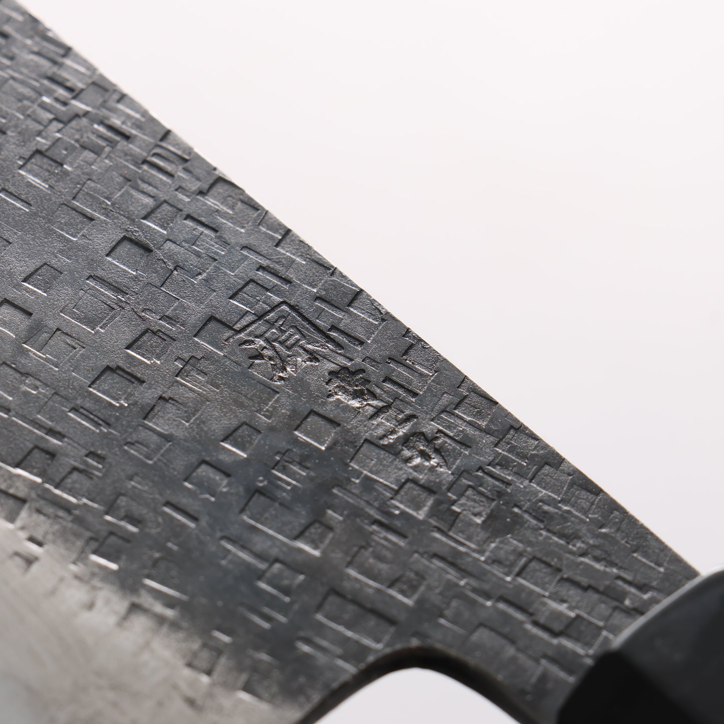 田中 誠貴 鉄火 青ニ鋼 黒打 鎚目(角) 菜切包丁 180mm ウォルナット柄