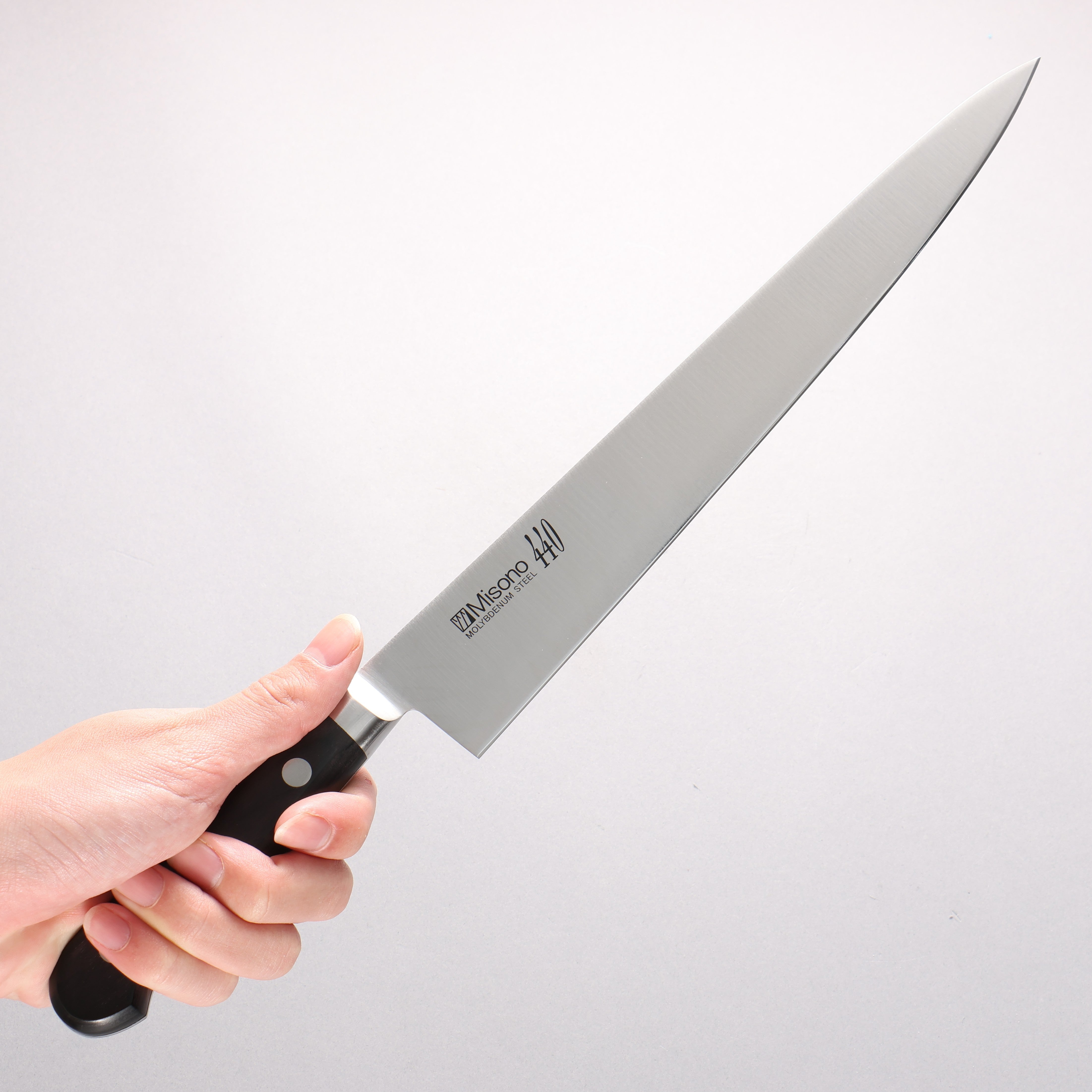ミソノ 440 モリブデン鋼 筋引 27cm　最高級品質 ミソノ 440 モリブデン鋼（MOL） 筋引包丁 270mm – 清助刃物 Japan