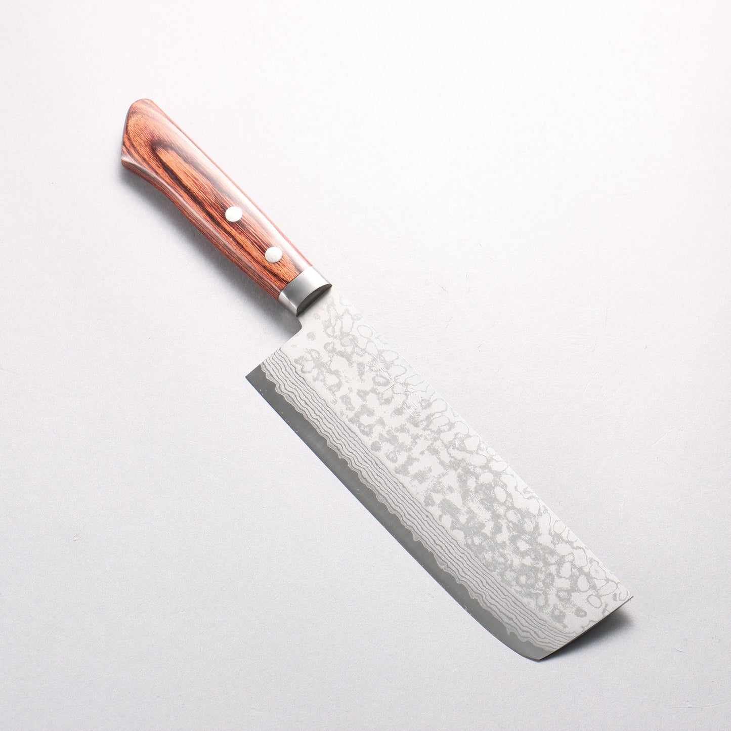 訓平 彩流（さいりゅう） V金10号 ダマスカス 磨き仕上げ 菜切包丁 165mm マホガニー柄