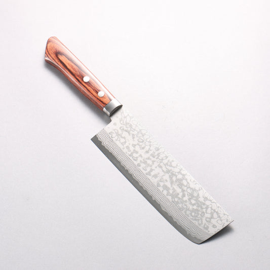 訓平 彩流（さいりゅう） V金10号 ダマスカス 磨き仕上げ 菜切包丁 165mm マホガニー柄