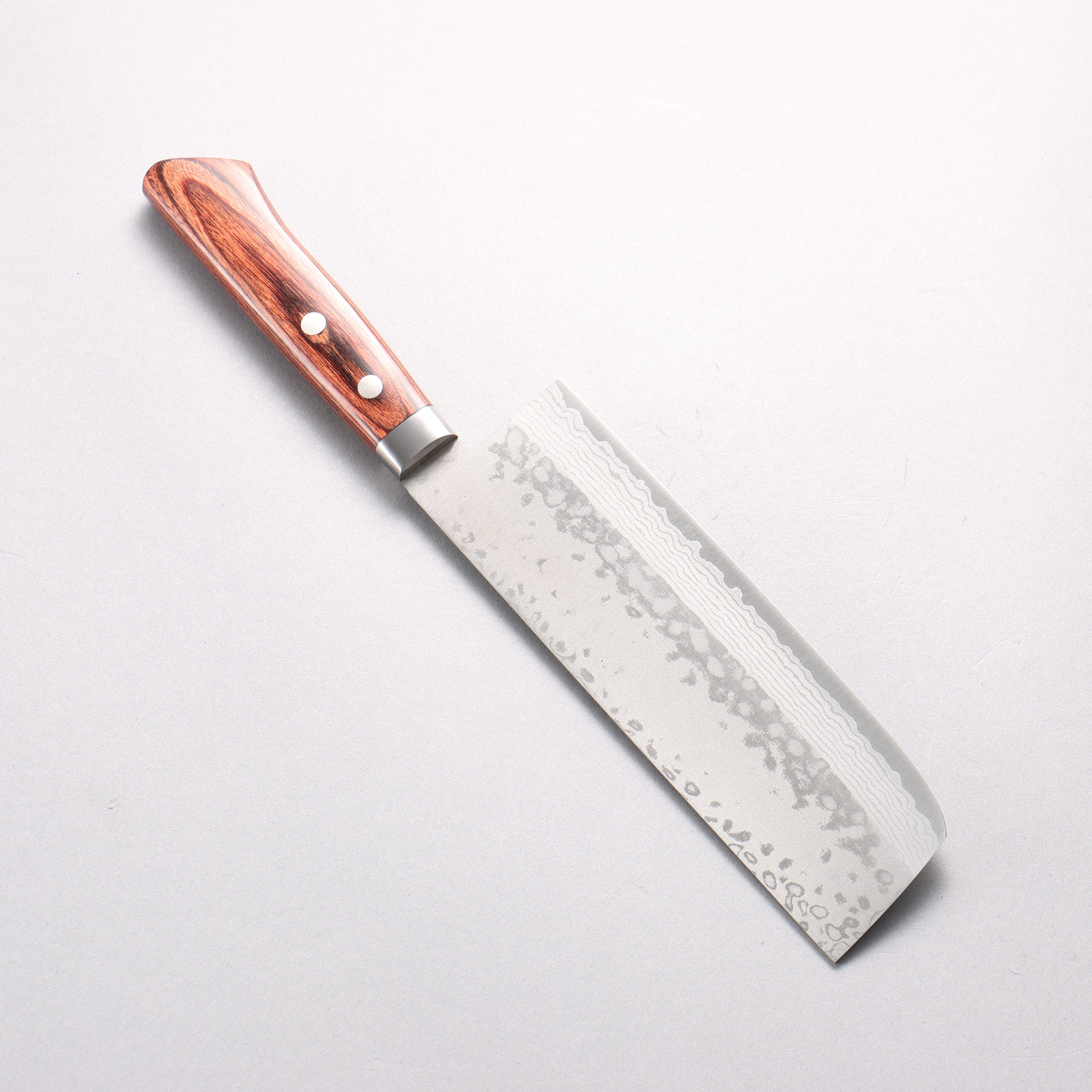 訓平 彩流（さいりゅう） V金10号 ダマスカス 磨き仕上げ 菜切包丁 165mm マホガニー柄