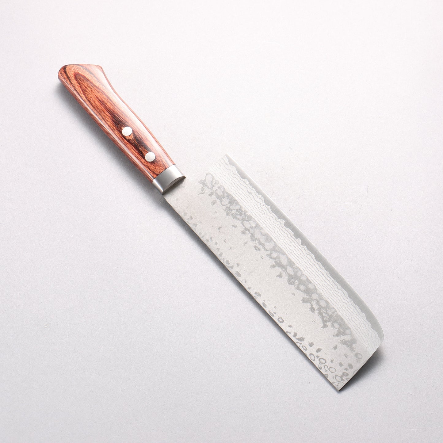 訓平 彩流（さいりゅう） V金10号 ダマスカス 磨き仕上げ 菜切包丁 165mm マホガニー柄