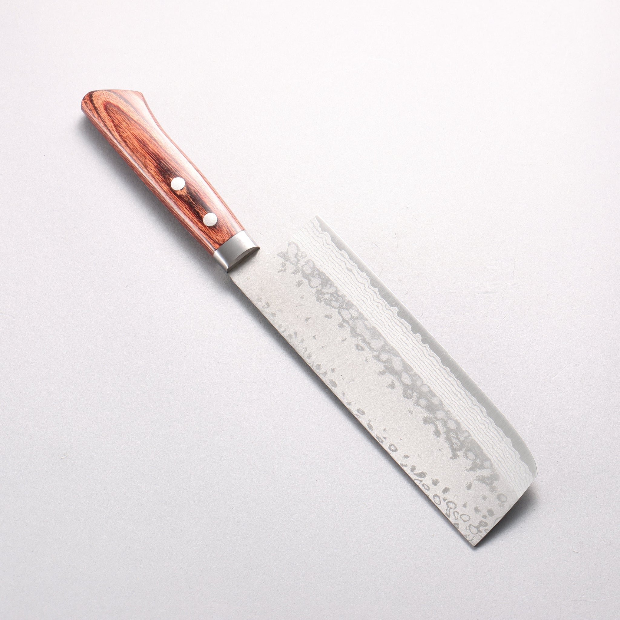 訓平 彩流（さいりゅう） V金10号 ダマスカス 磨き仕上げ 菜切包丁 165mm マホガニー柄