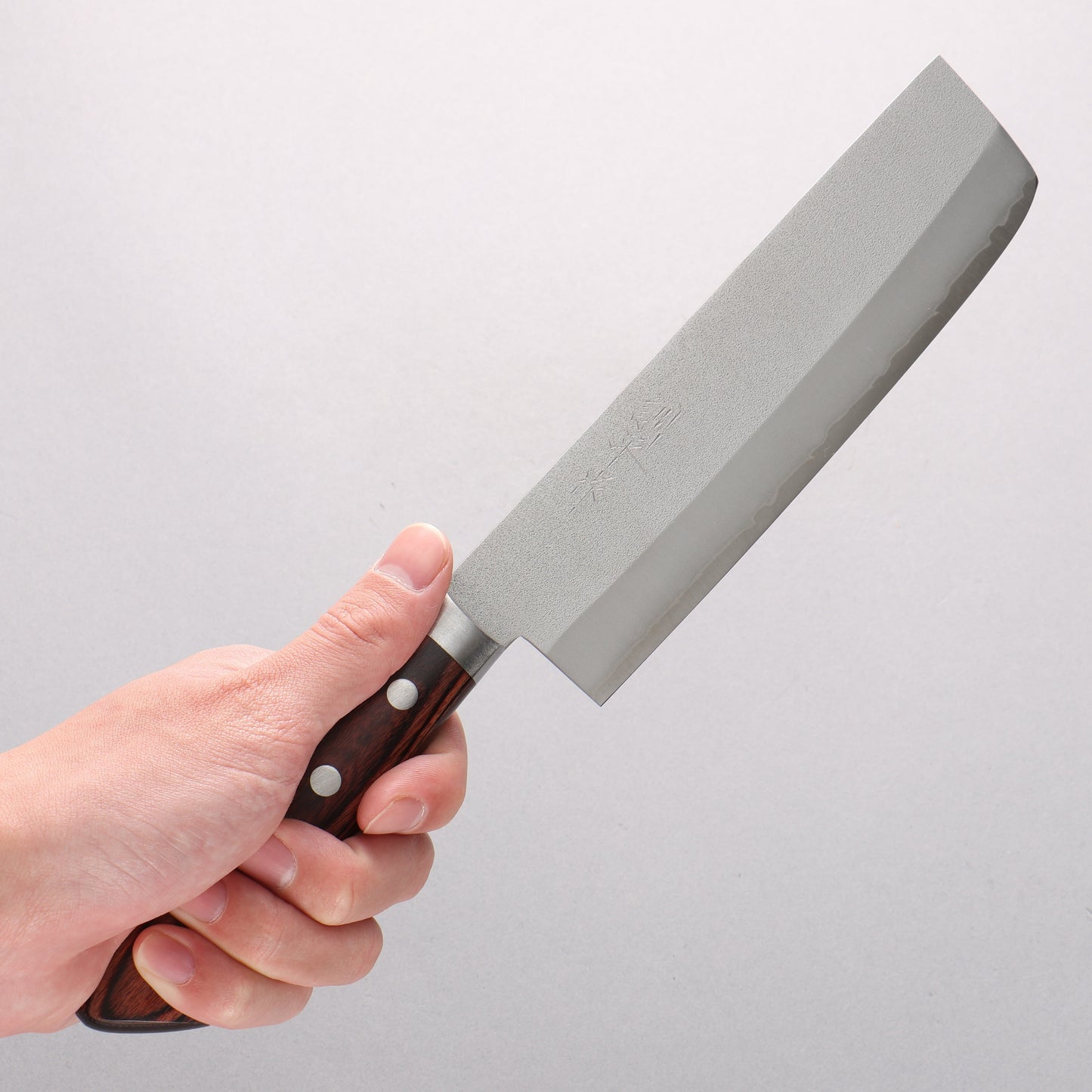 訓平 V金1号 梨地 薄刃包丁 165mm マホガニー柄 口金付き - 清助刃物