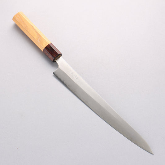 翁流 白一鋼 筋引包丁 240mm ケヤキ柄 - 清助刃物