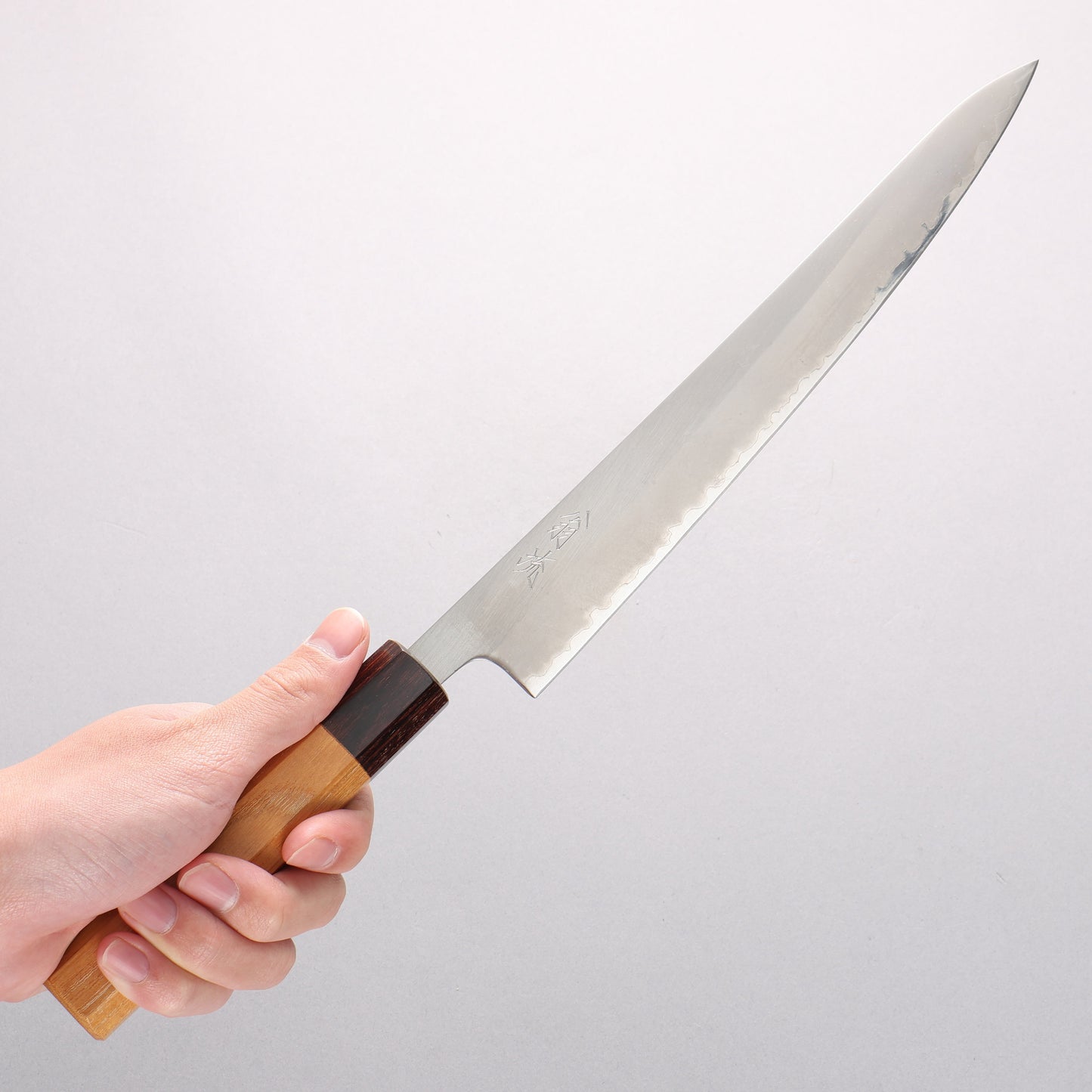 翁流 白一鋼 筋引包丁 240mm ケヤキ柄 - 清助刃物
