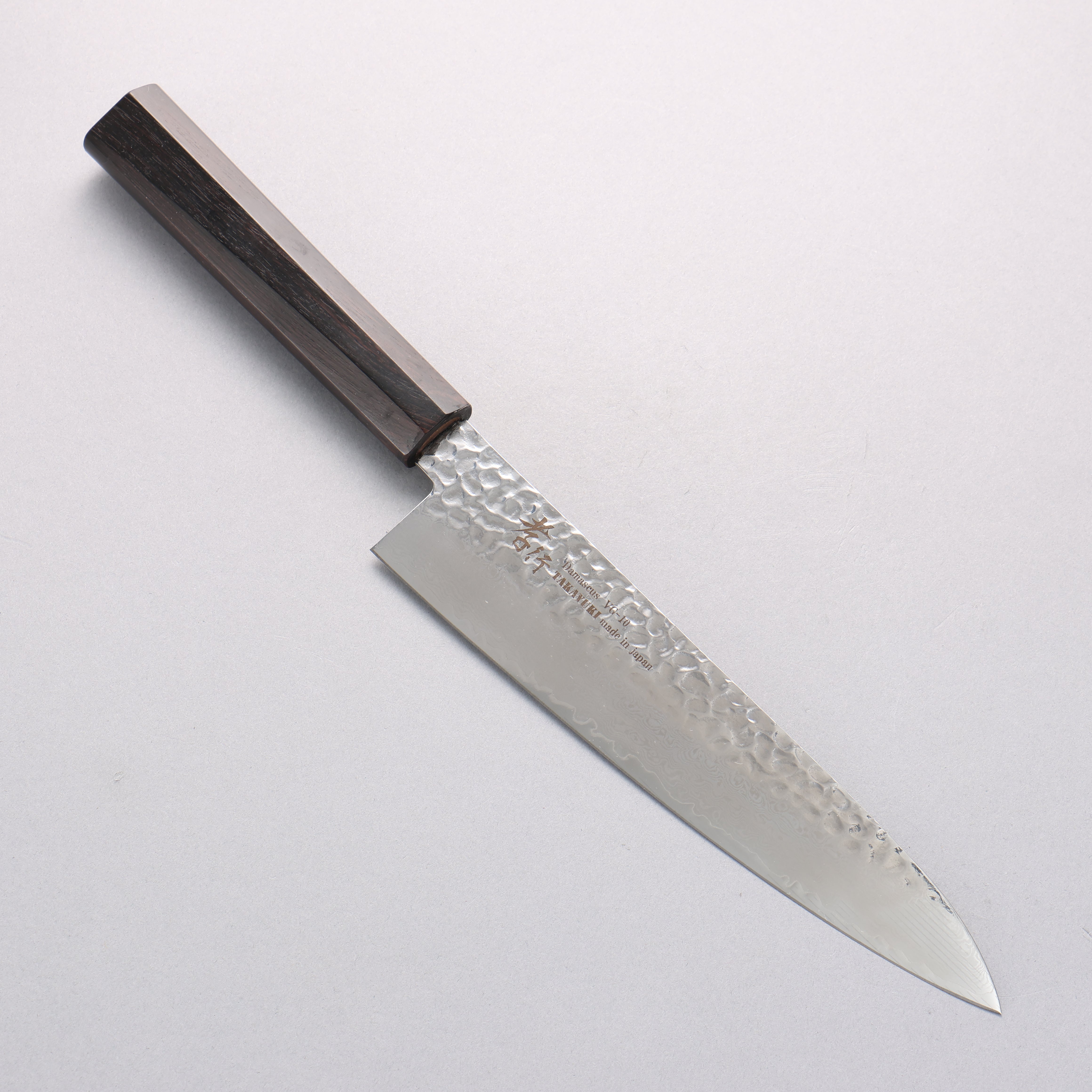 堺 孝行 VG10 33層 ダマスカス 牛刀包丁 210mm 黒檀 (6角ティアドロップ)柄 - 清助刃物
