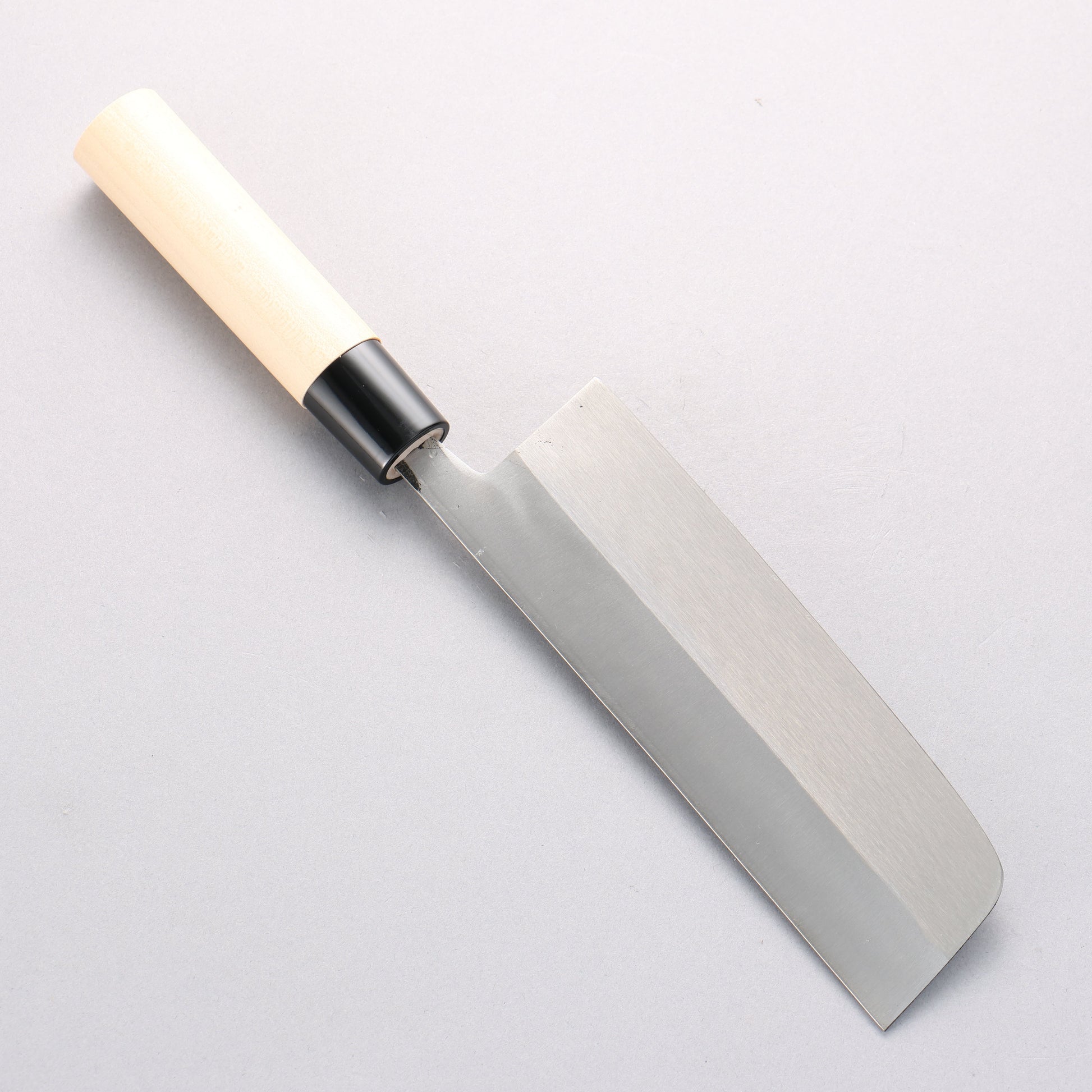 中新田 白ニ鋼 磨き仕上げ 菜切包丁 165mm 朴柄 - 清助刃物
