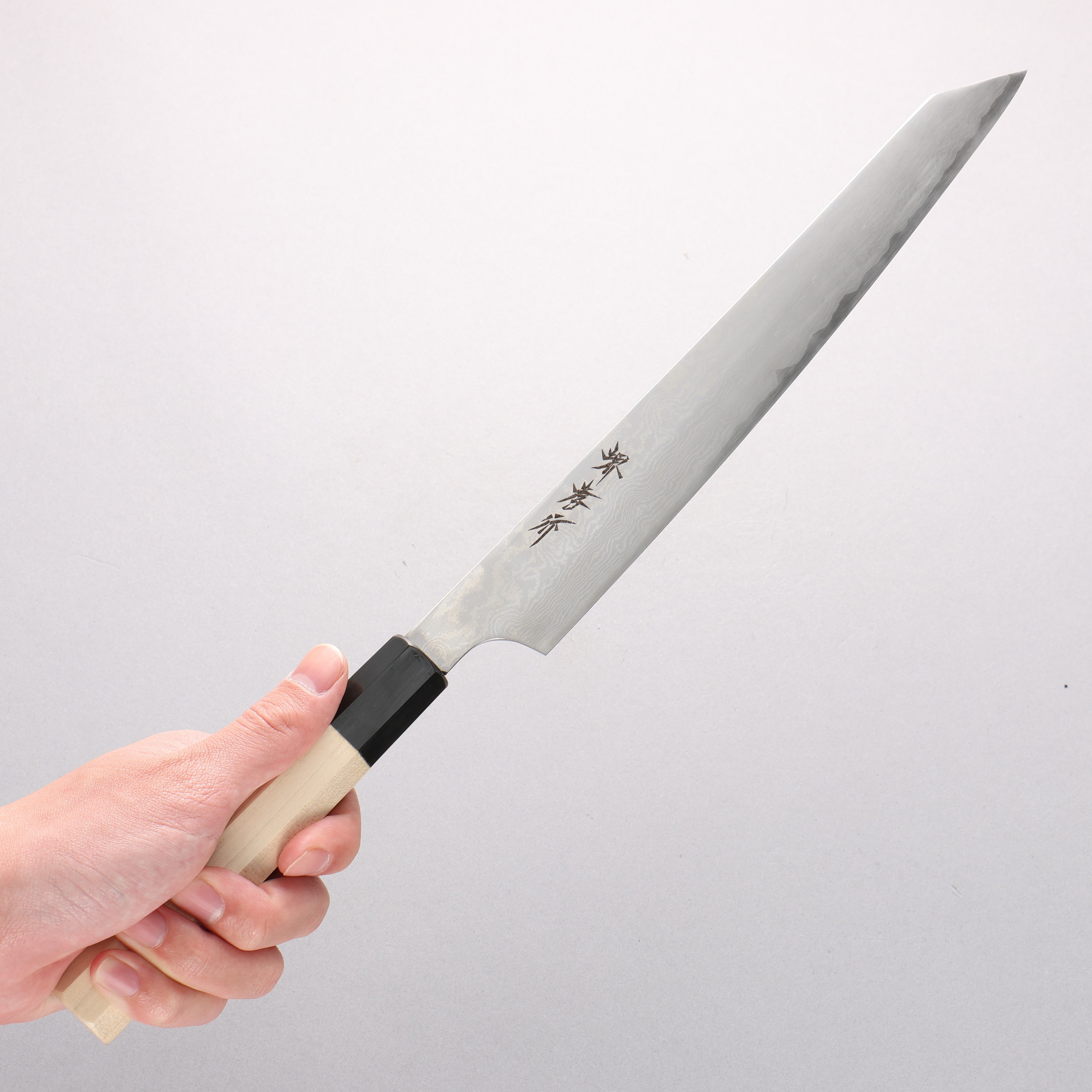 堺 孝行 銀三鋼 ダマスカス 剣型柳刃包丁 270mm – 清助刃物 Japan