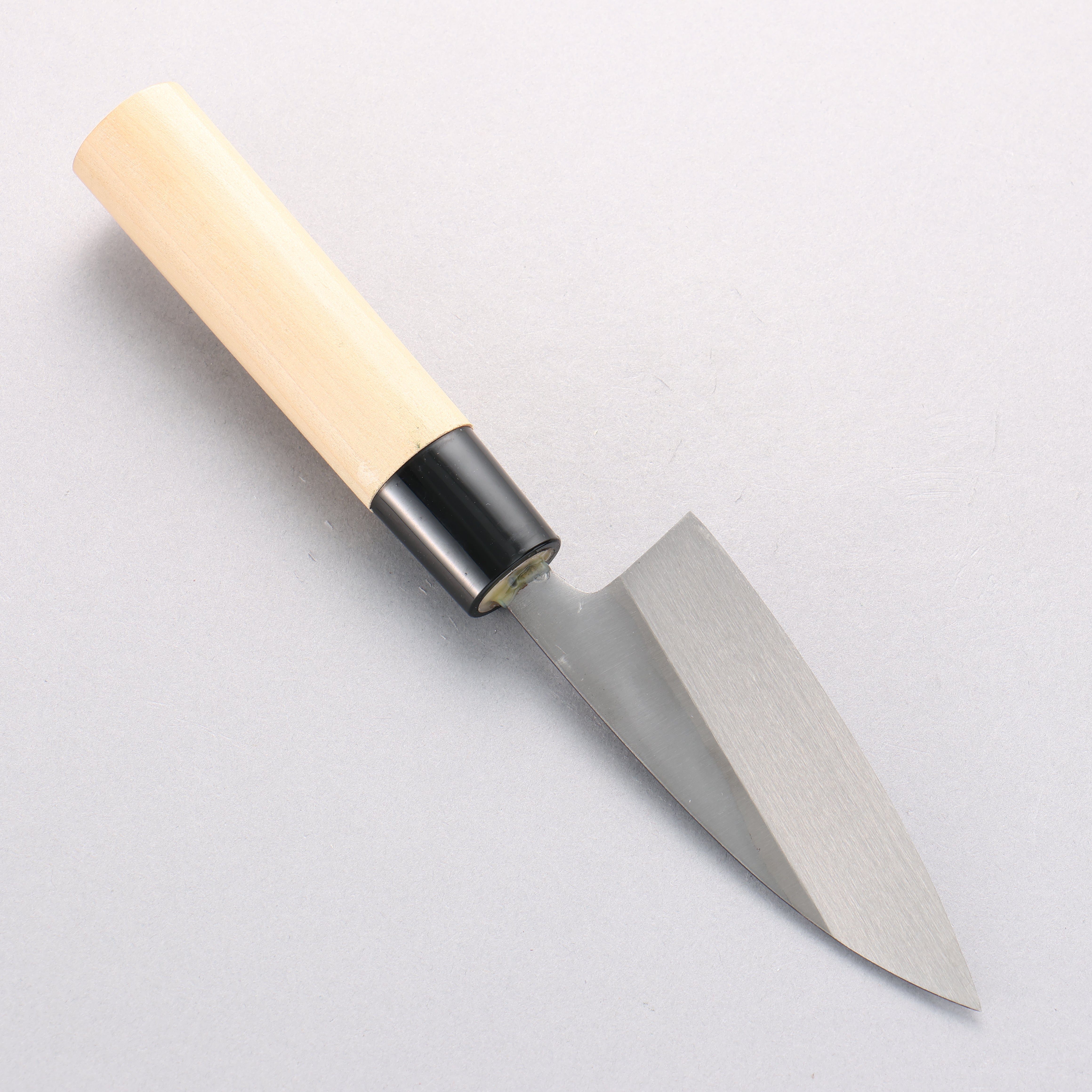 中新田 白ニ鋼 黒 出刃包丁 105mm 朴柄 – 清助刃物 Japan