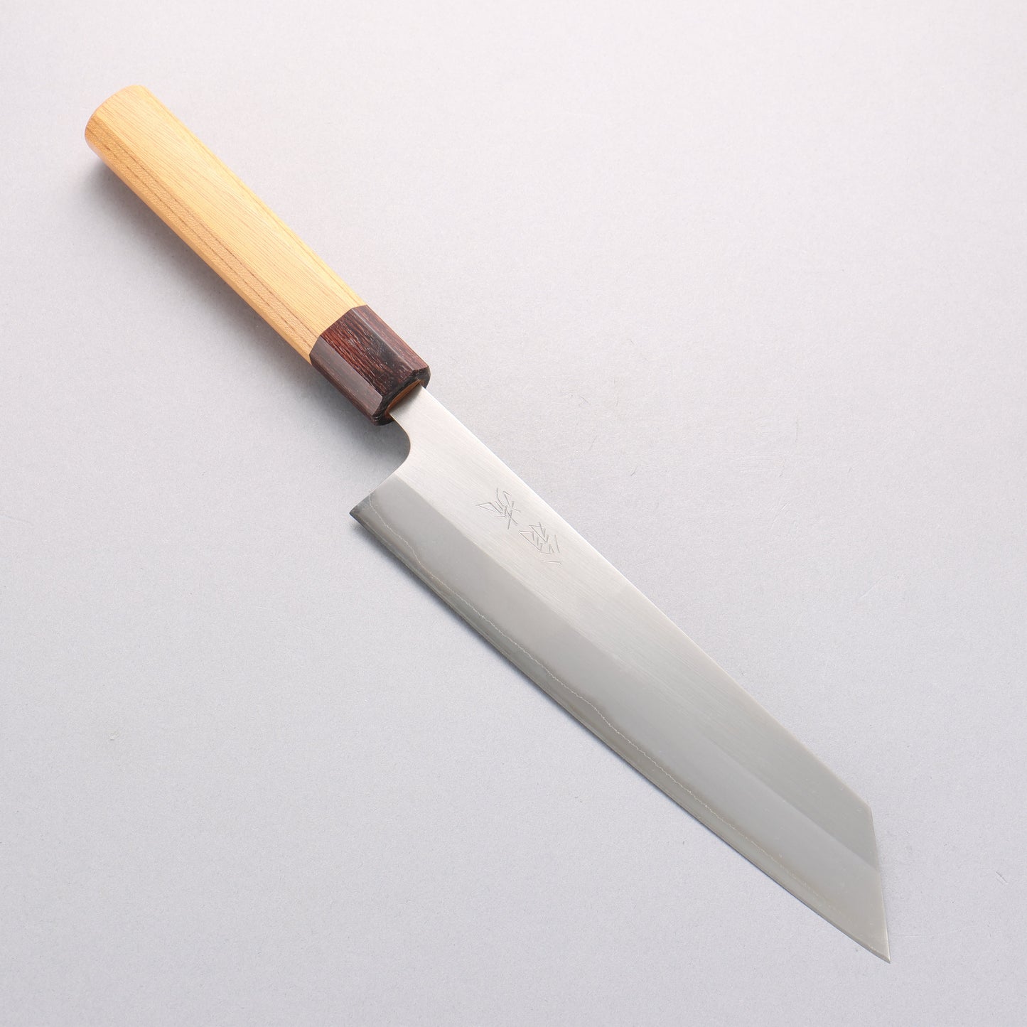 翁流 白一鋼 切付牛刀包丁 210mm ケヤキ柄 - 清助刃物