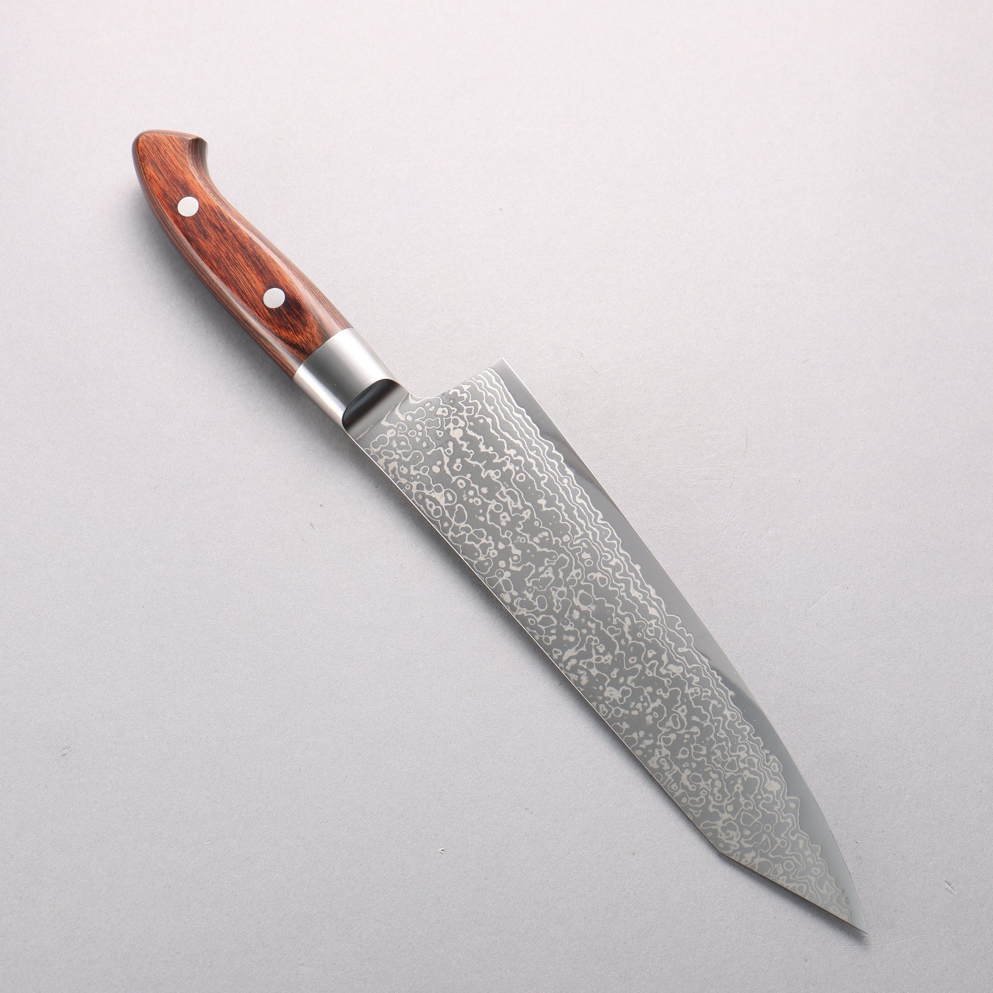 佳人 青スーパー鋼 ダマスカス 切付牛刀包丁 210mm マホガニー柄