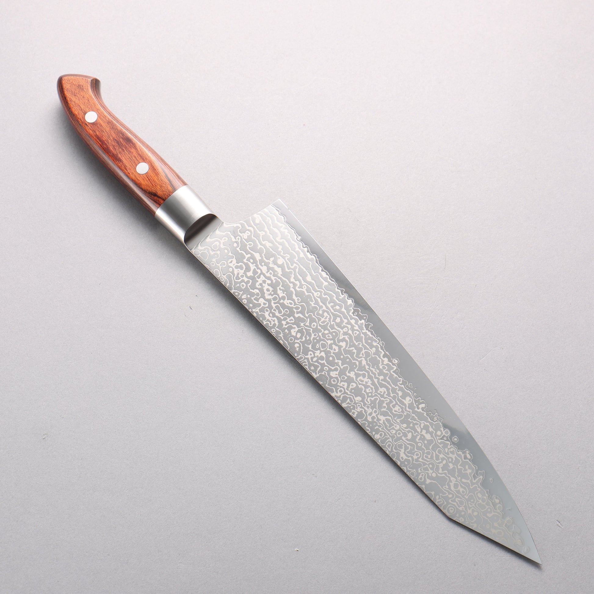 佳人 青スーパー鋼 ダマスカス 切付牛刀包丁 240mm マホガニー柄