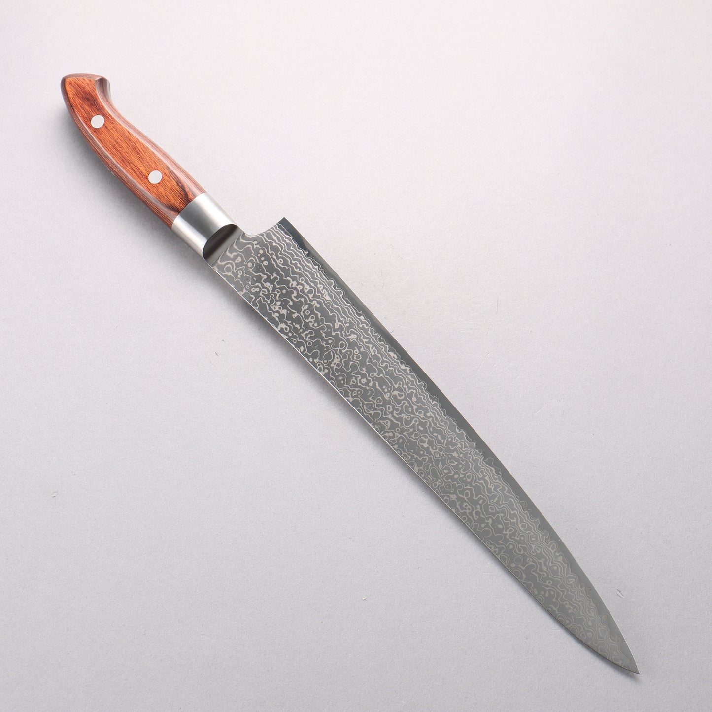 佳人 青スーパー鋼 ダマスカス 筋引包丁 270mm マホガニー柄