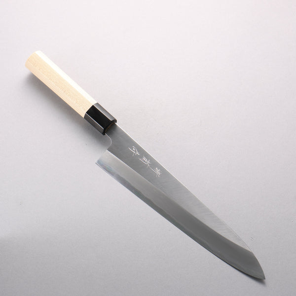 堺 菊守 白一鋼 牛刀包丁 240mm 朴 (口輪：水牛)柄 – 清助刃物 Japan