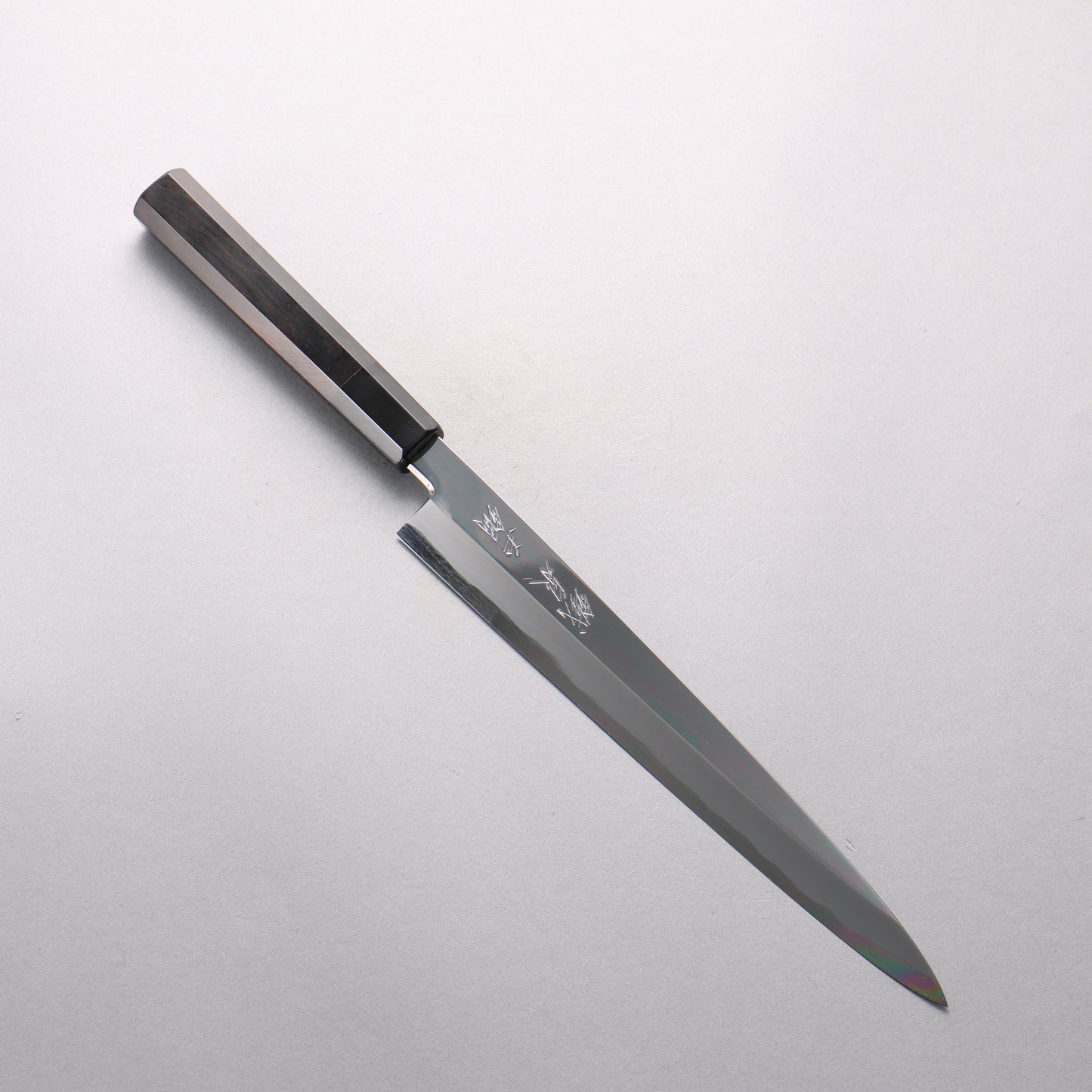 鐵泉 田中作 玉鋼 鏡面仕上げ 柳刃包丁 240mm 黒檀柄 鞘付き - 清助刃物