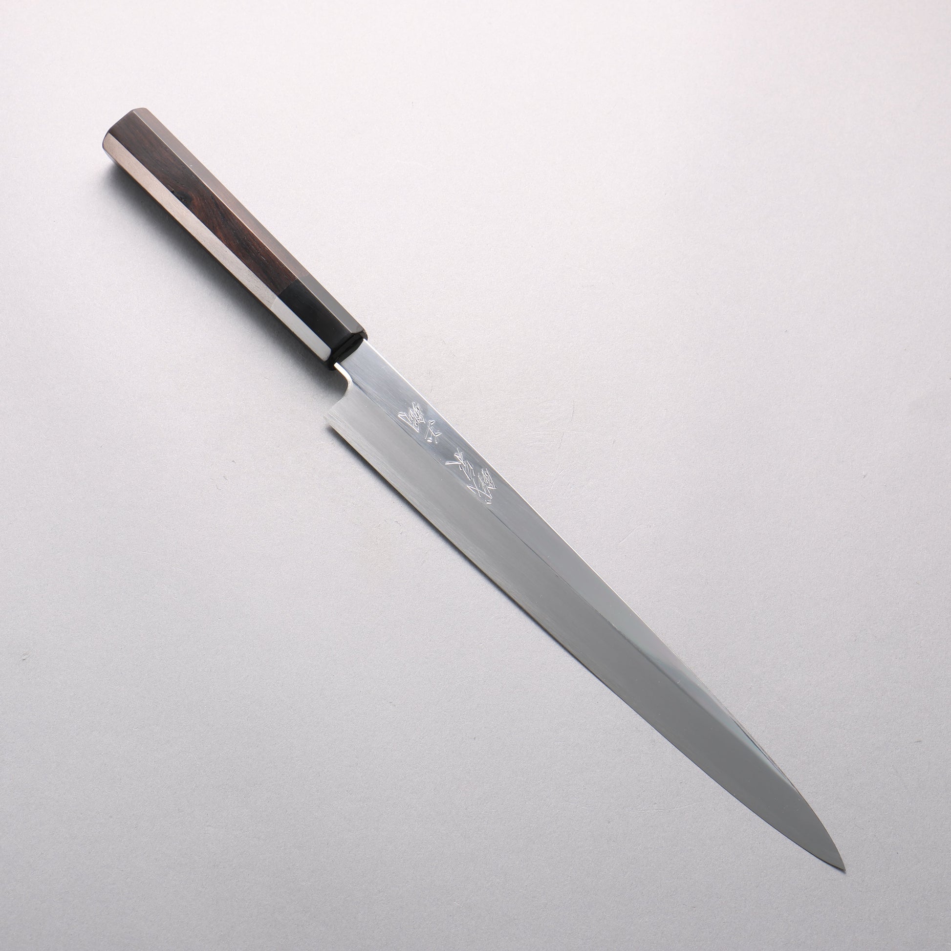 鐵泉 田中作 玉鋼 鏡面仕上げ 柳刃包丁 270mm 黒檀柄 鞘付き - 清助刃物
