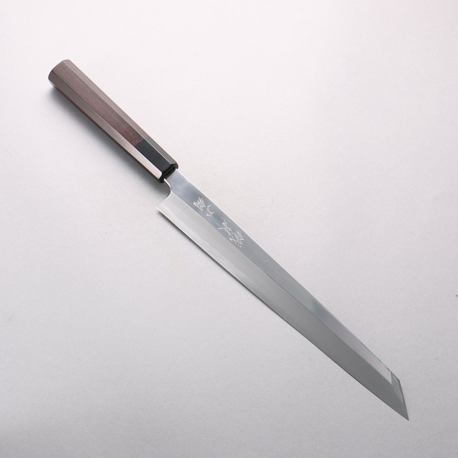 鐵泉 田中作 玉鋼 鏡面仕上げ 切付柳刃包丁 270mm 黒檀柄 鞘付き - 清助刃物