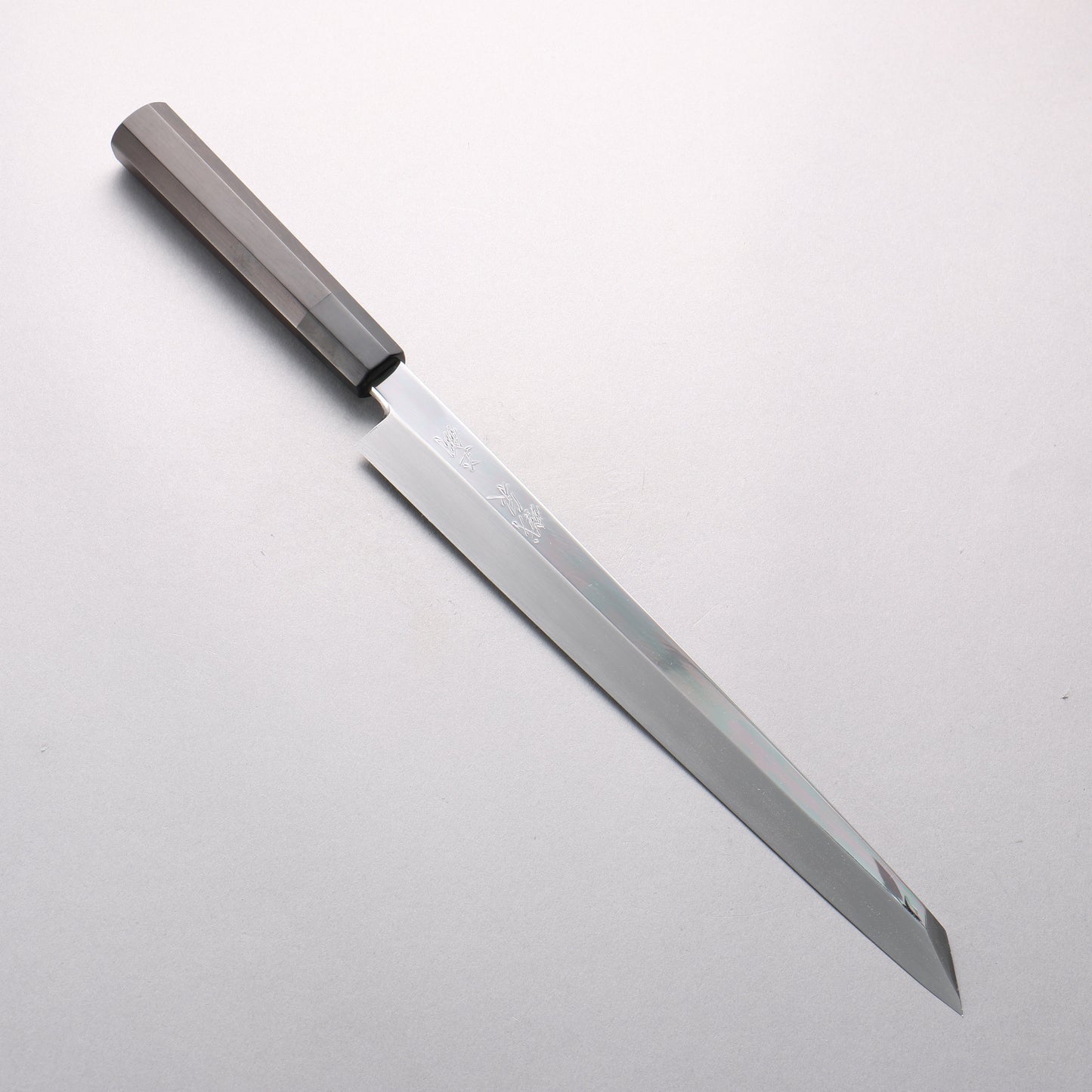 鐵泉 田中作 玉鋼 鏡面仕上げ 切付柳刃包丁 300mm 黒檀柄 鞘付き - 清助刃物