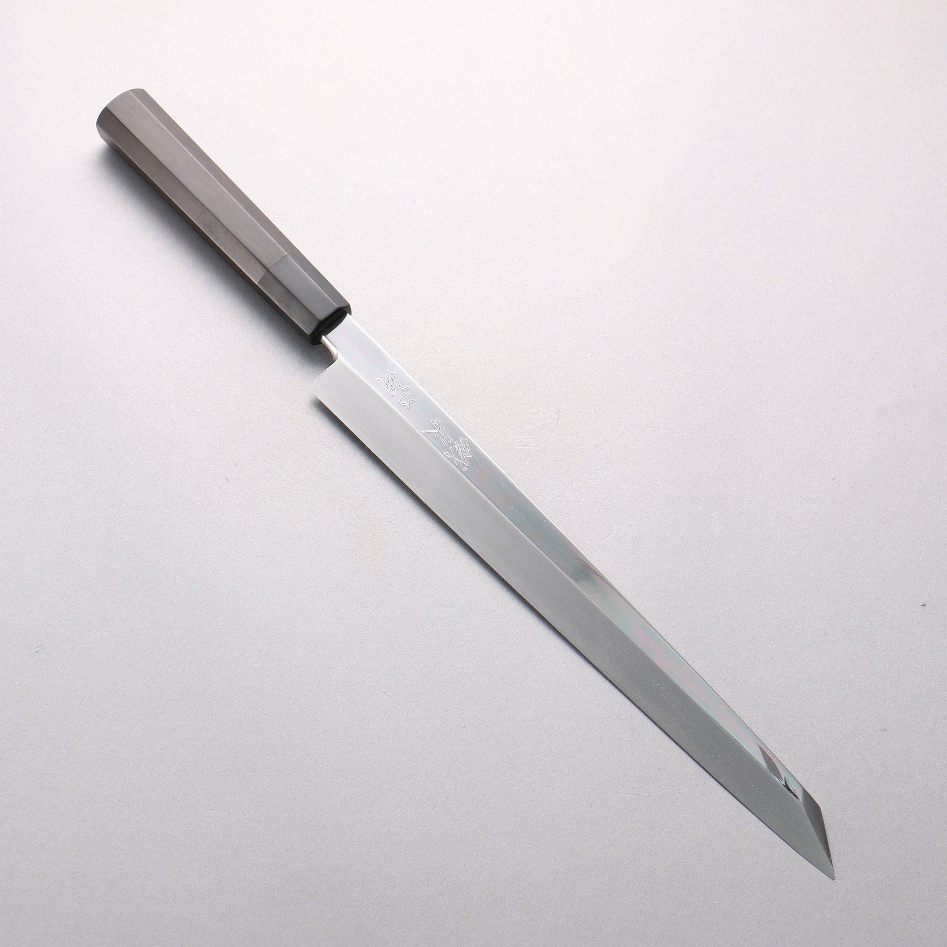 鐵泉 田中作 玉鋼 鏡面仕上げ 切付柳刃包丁 300mm 黒檀柄 鞘付き - 清助刃物