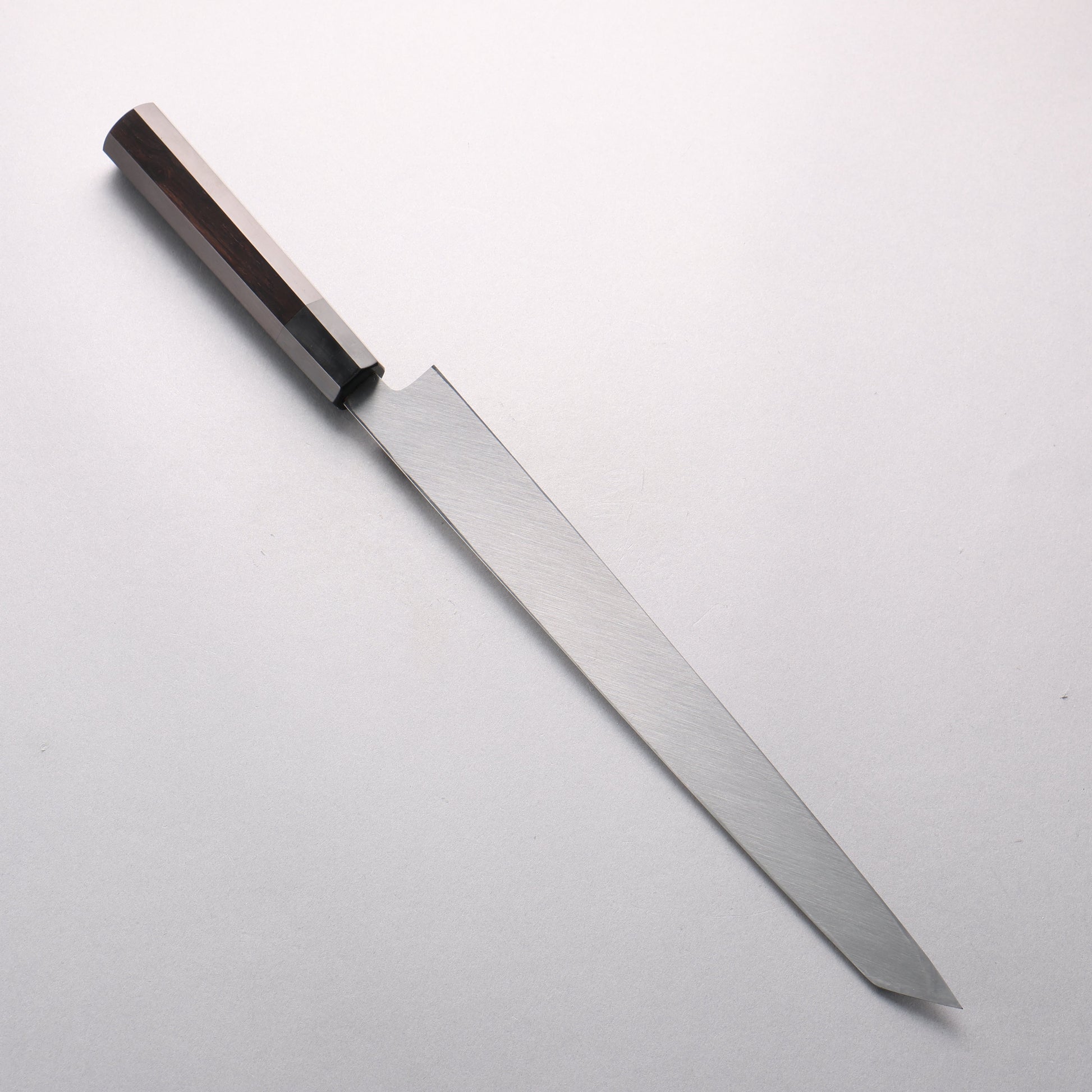 鐵泉 田中作 玉鋼 鏡面仕上げ 切付柳刃包丁 300mm 黒檀柄 鞘付き - 清助刃物