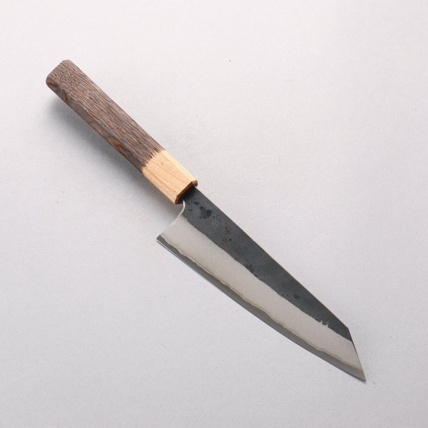 清助 青ニ鋼 黒仕上げ 小文化包丁 150mm 焼栗 （口輪：サクラ）柄 - 清助刃物