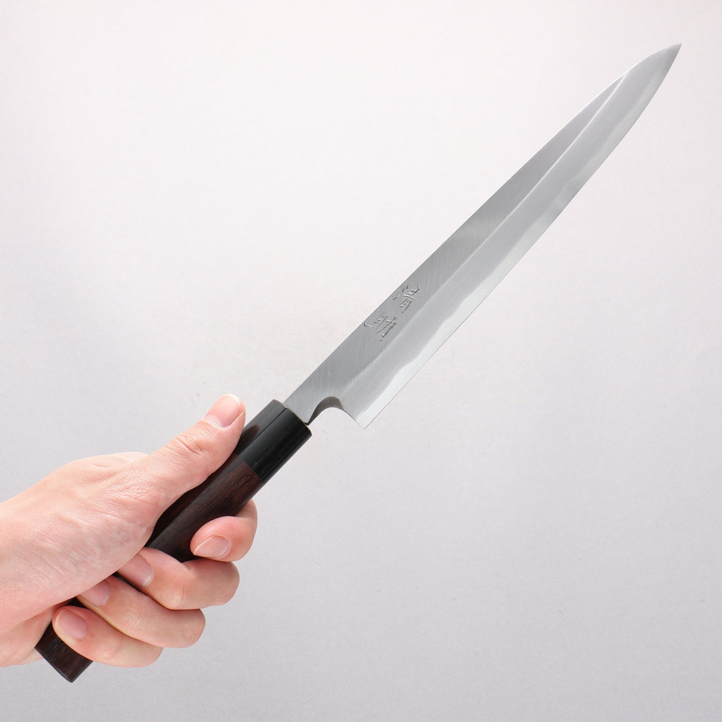 清助 青紙 霞研 柳刃包丁 240mm 紫檀柄 - 清助刃物