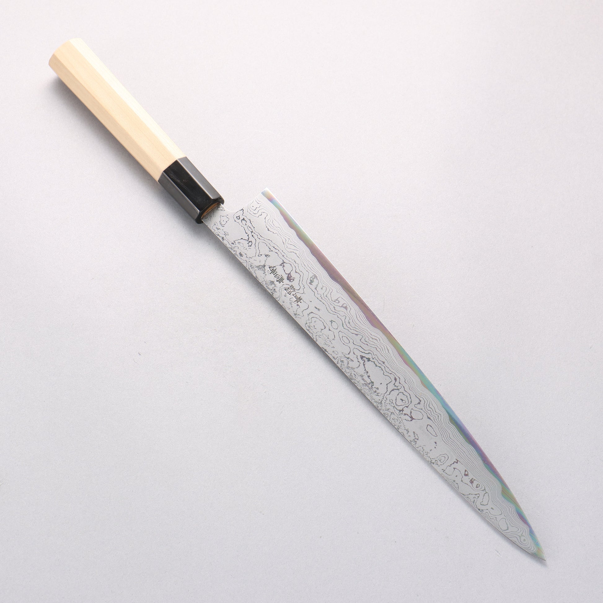 堺 菊守 青一鋼 ダマスカス 筋引包丁 270mm 朴柄 - 清助刃物