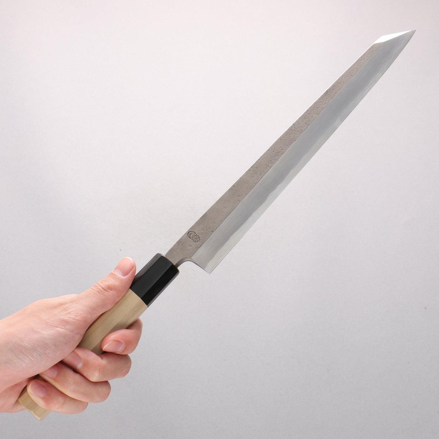 菊月 白ニ鋼 梨地 切付柳刃包丁 270mm 朴柄 - 清助刃物