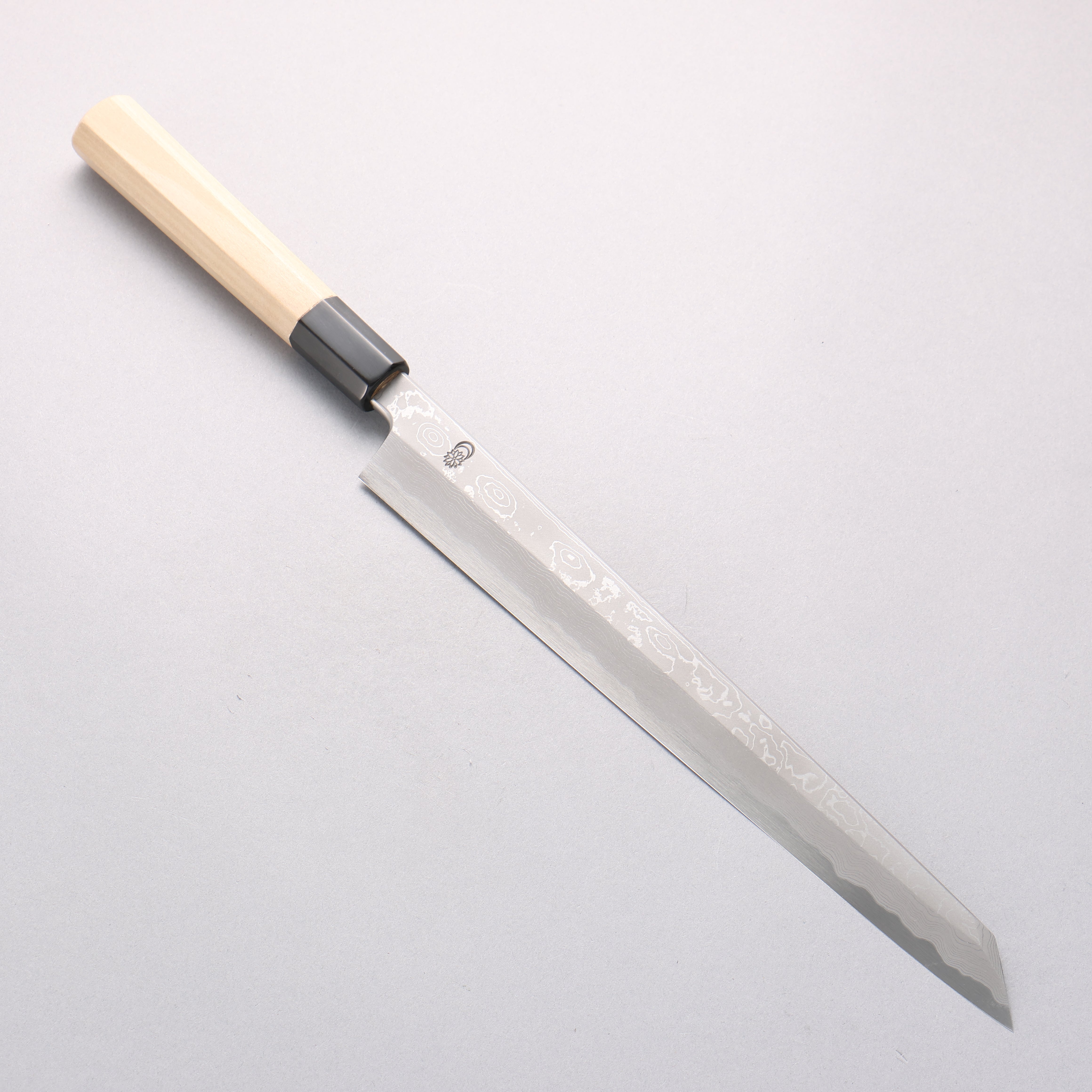 菊月 青一鋼 ダマスカス 切付柳刃包丁 270mm 朴柄 – 清助刃物 Japan