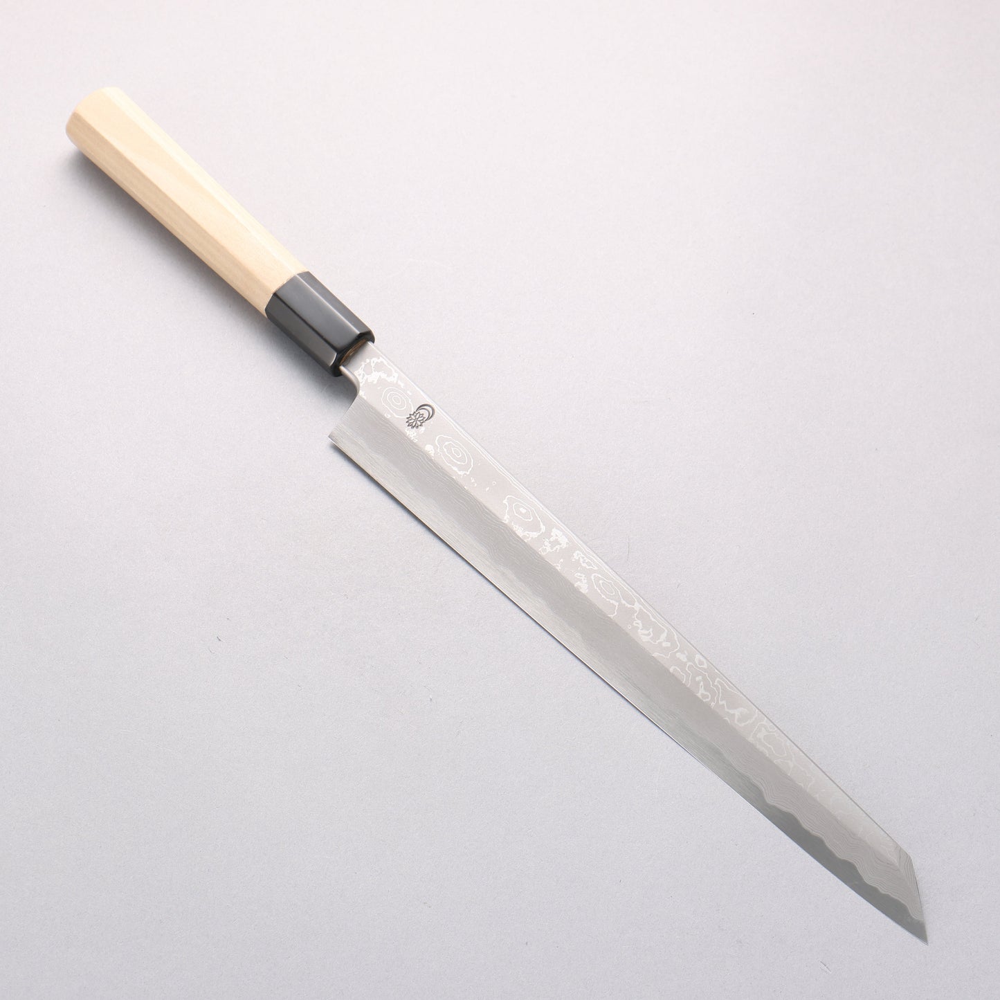 菊月 青一鋼 ダマスカス 切付柳刃包丁 270mm 朴柄 - 清助刃物