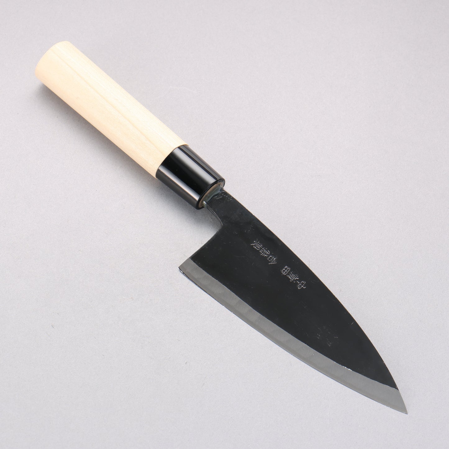 中新田 白ニ鋼 黒 出刃包丁 135mm 朴柄 - 清助刃物