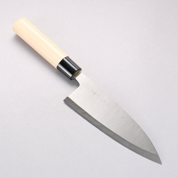 中新田 白ニ鋼 磨き仕上げ 出刃包丁 165mm 朴柄 – 清助刃物 Japan