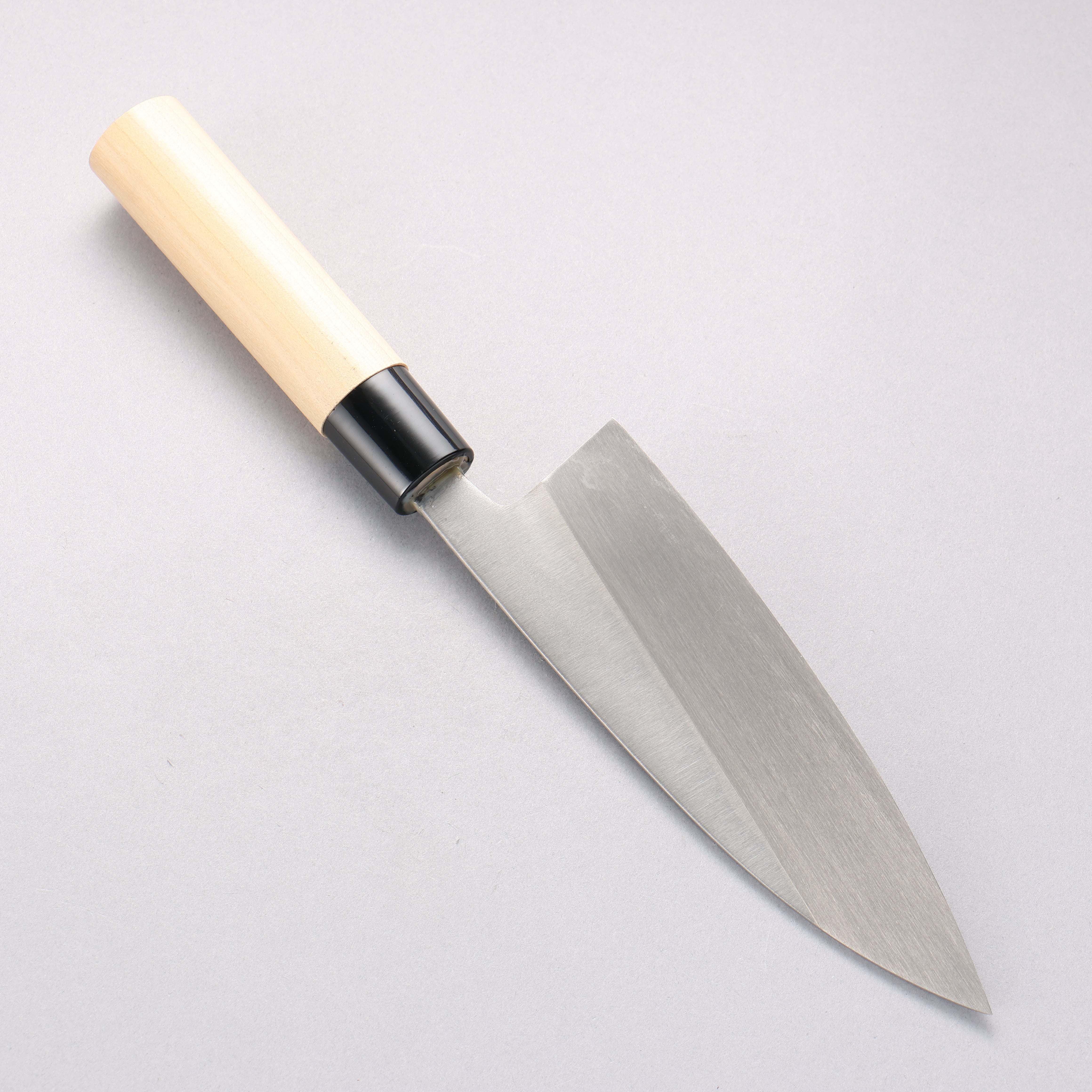 中新田 白ニ鋼 磨き仕上げ 出刃包丁 165mm 朴柄 – 清助刃物 Japan