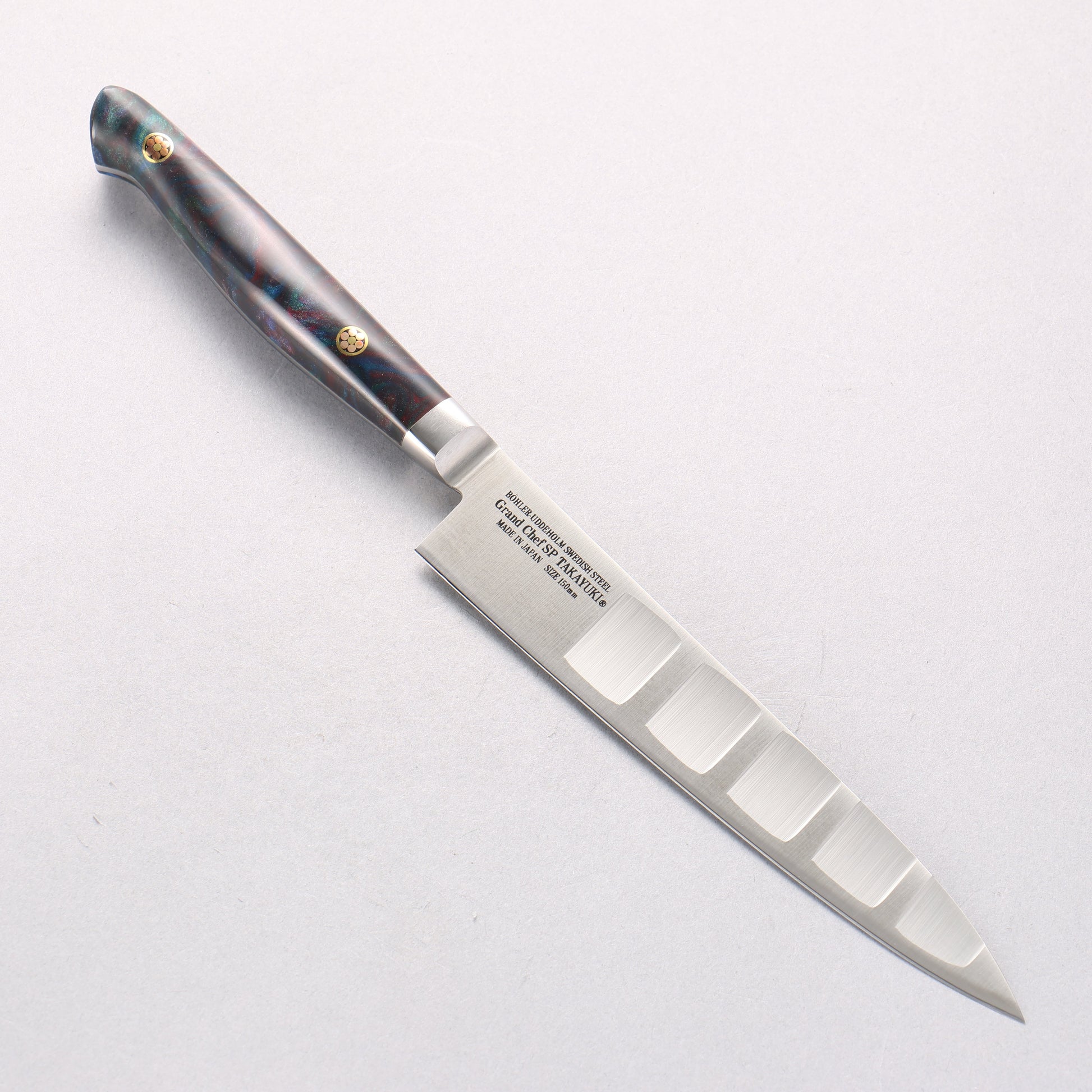 堺 孝行 グランドシェフ SP スウェーデンウッデホルム特殊鋼 ペティーサーモン 150mm SP タイプ III (ギャラクシー)柄 - 清助刃物