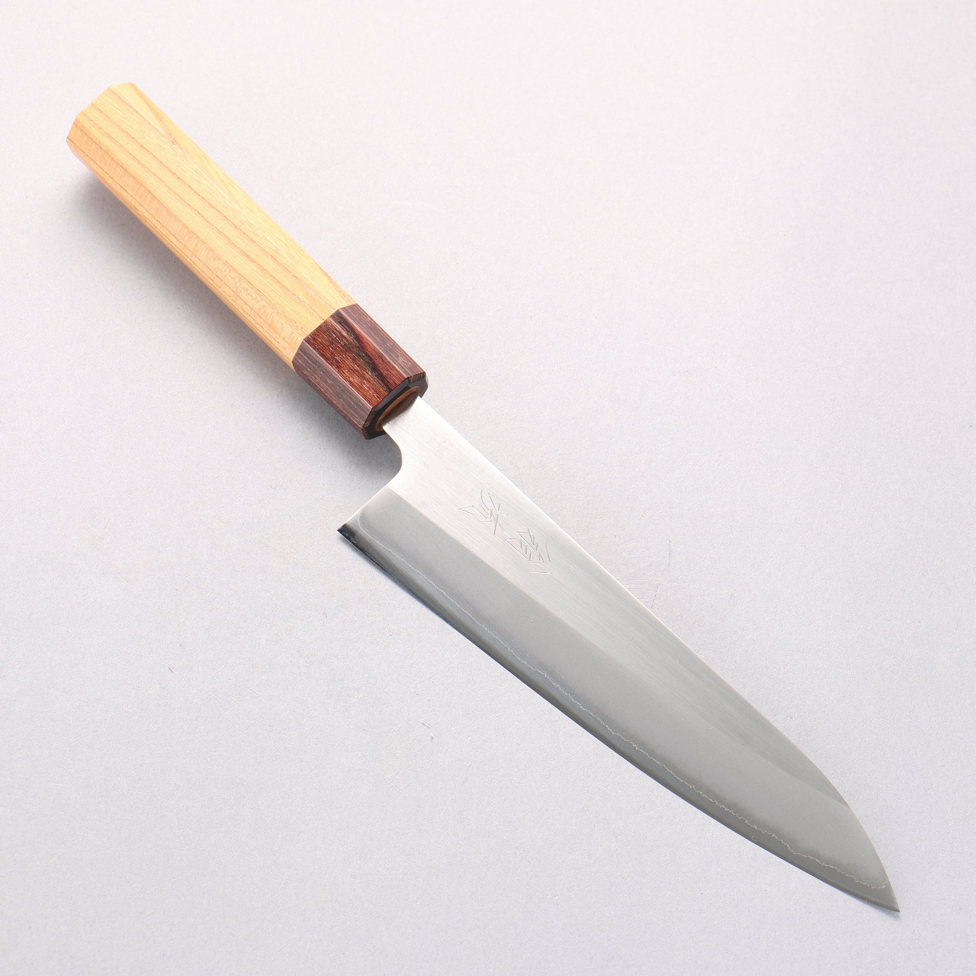 翁流 白一鋼 牛刀包丁 180mm ケヤキ柄 - 清助刃物